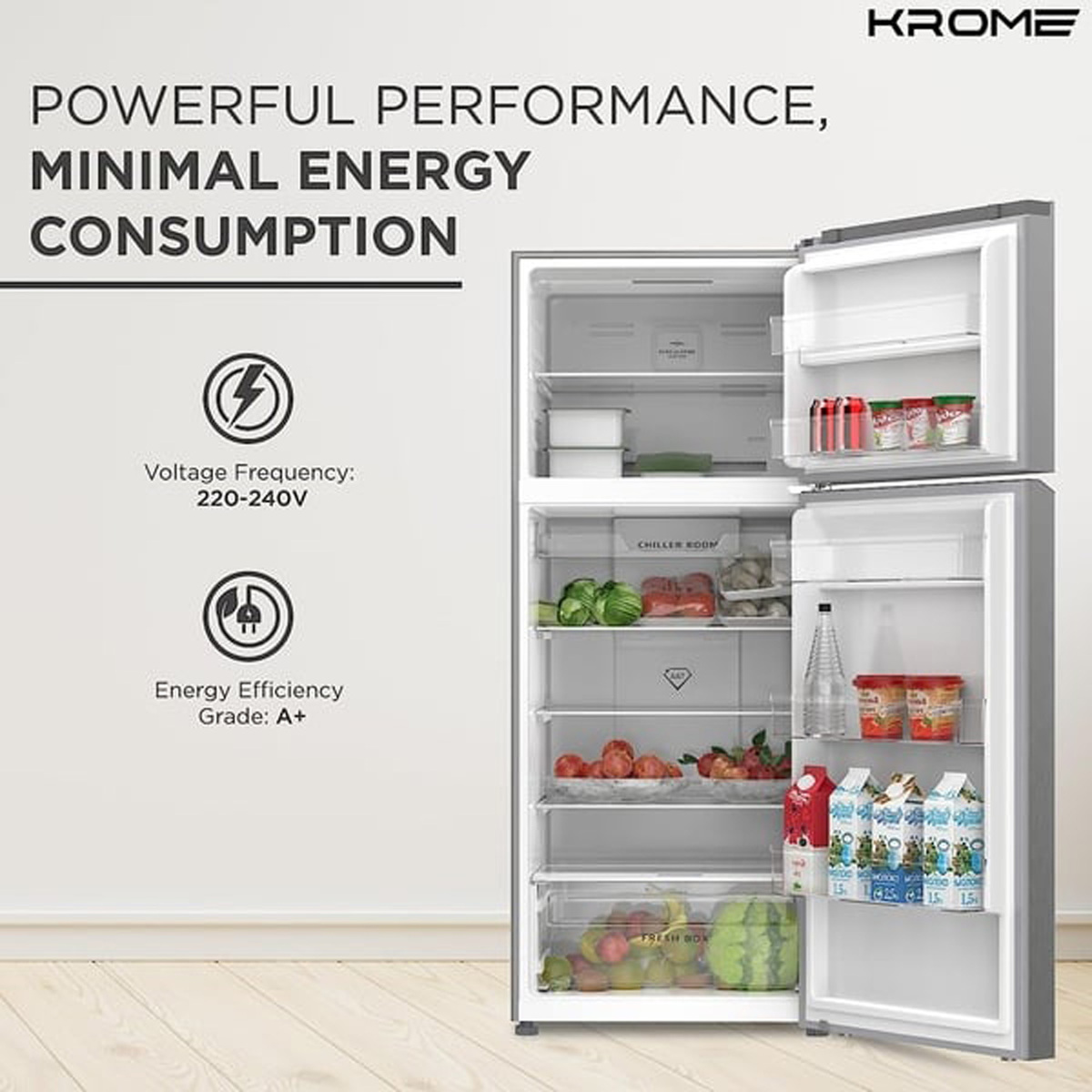 Krome Refrigerator KR-REF600T 600 Litre