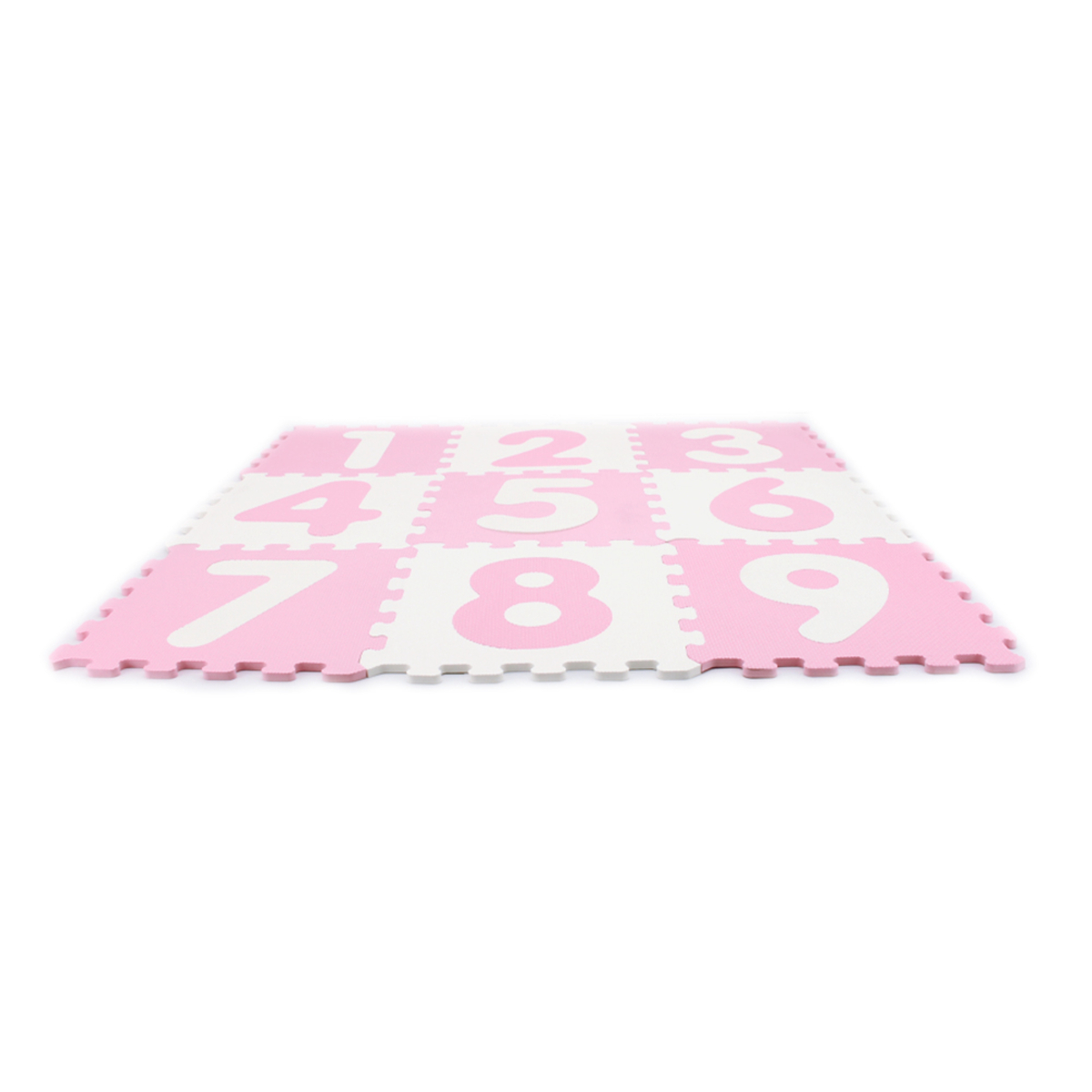 Sunta Puzzle Mat, Pack of 9, White/Pink, 1001/9B3(AB)WH/PK