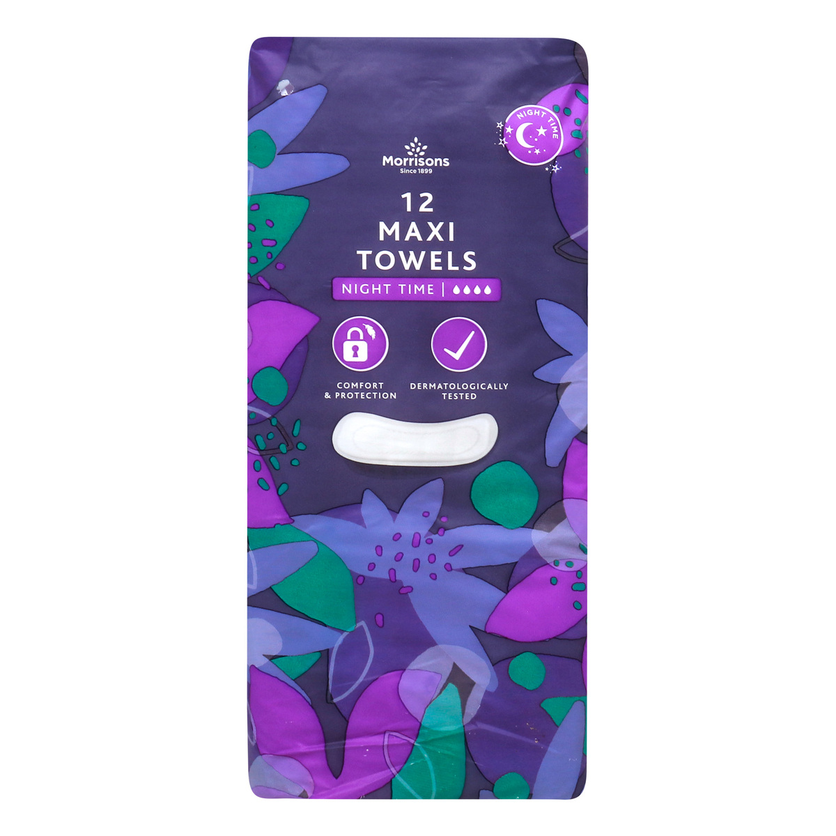 Morrisons Maxi Towel Night Time, 12 pcs Online at Best Price