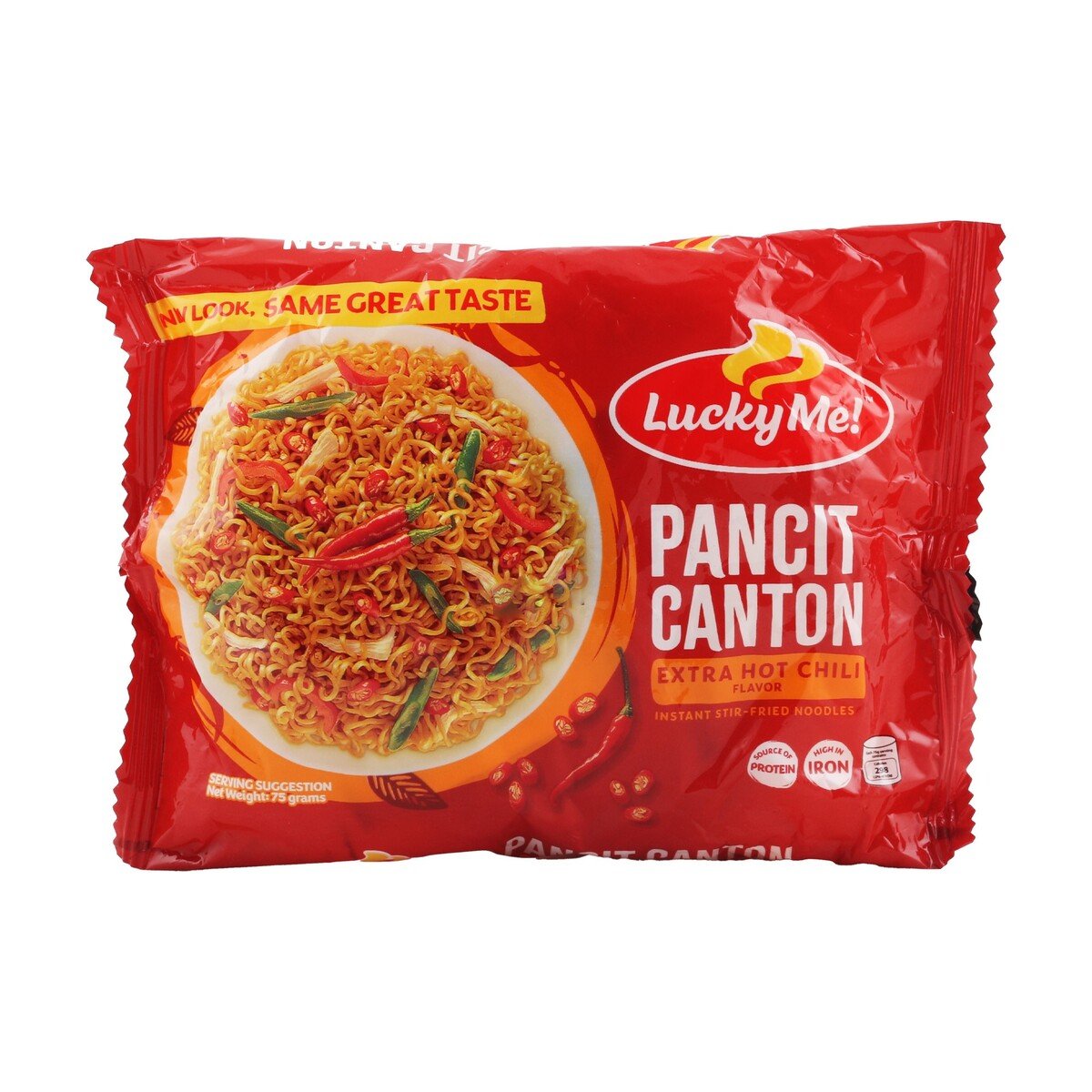 Lucky Me Instant Pancit Canton Extra Hot Chili Flavor 75 g