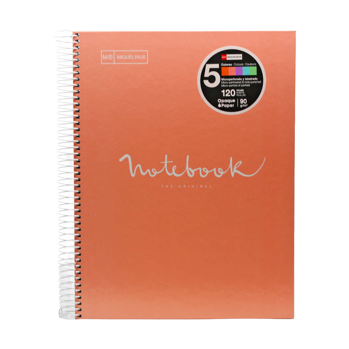 Miquelrius Notebook Spiral 5 Subject A4 120 Sheets 48566-55 Assorted