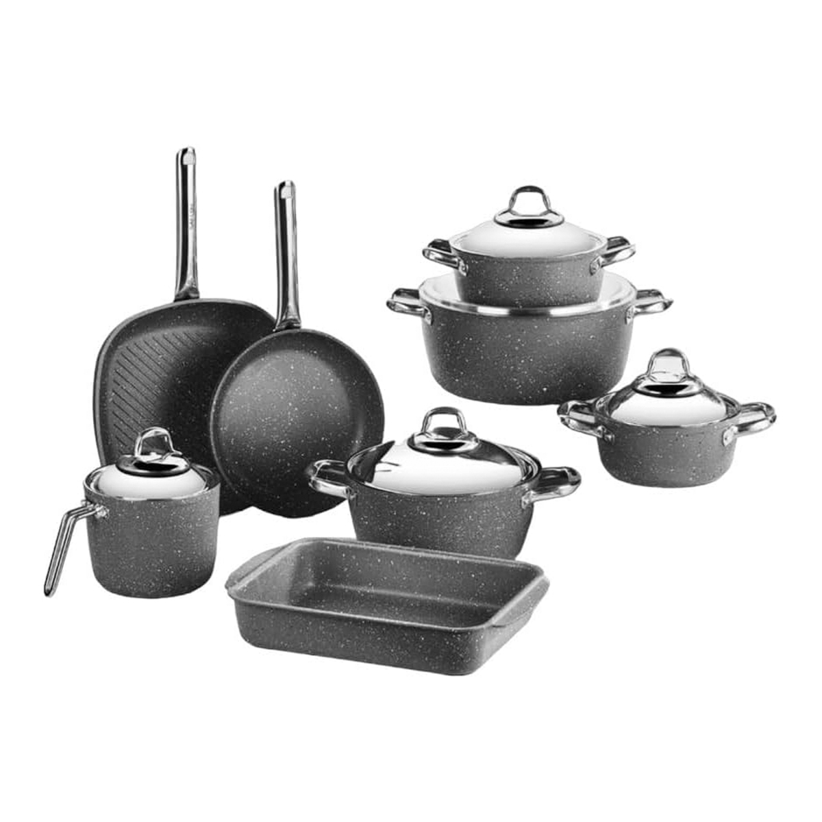 Saflon Granite Cookware Set, 13 pcs, Assorted, GSA088