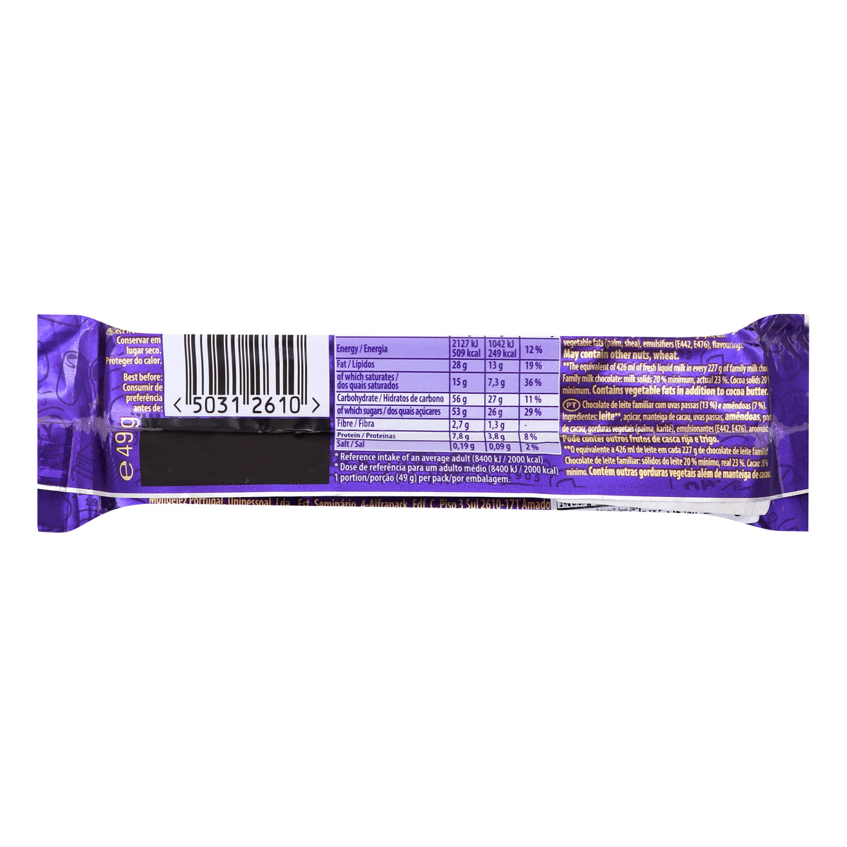 Cadbury Dairy Milk Fruit & Nut 49 g