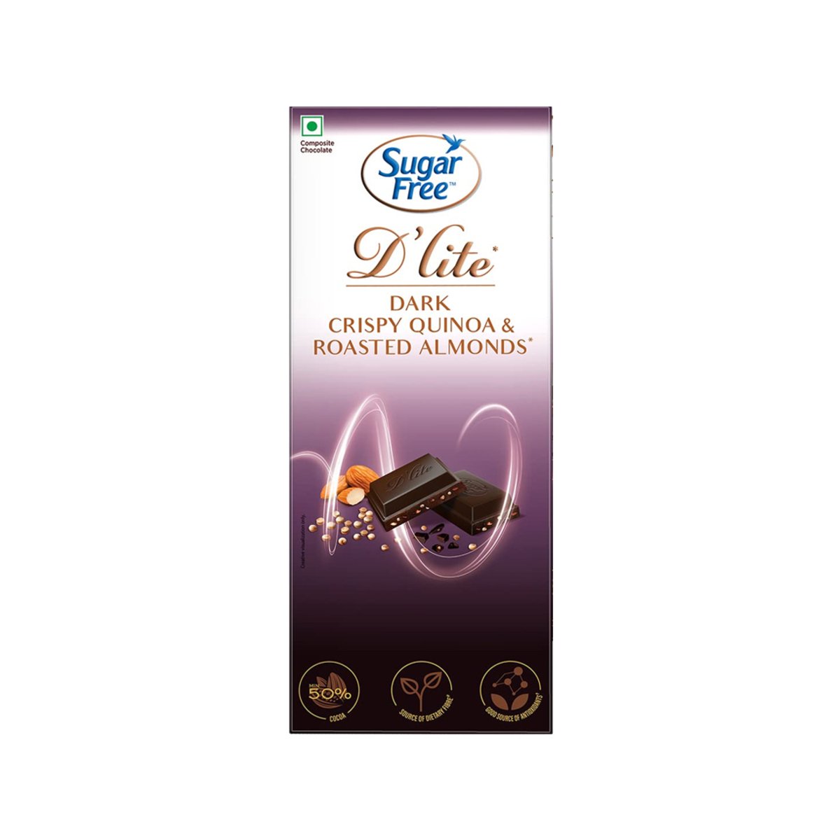 Sugar Free D'lite Dark Crispy Quinoa & Roasted Almonds 40g