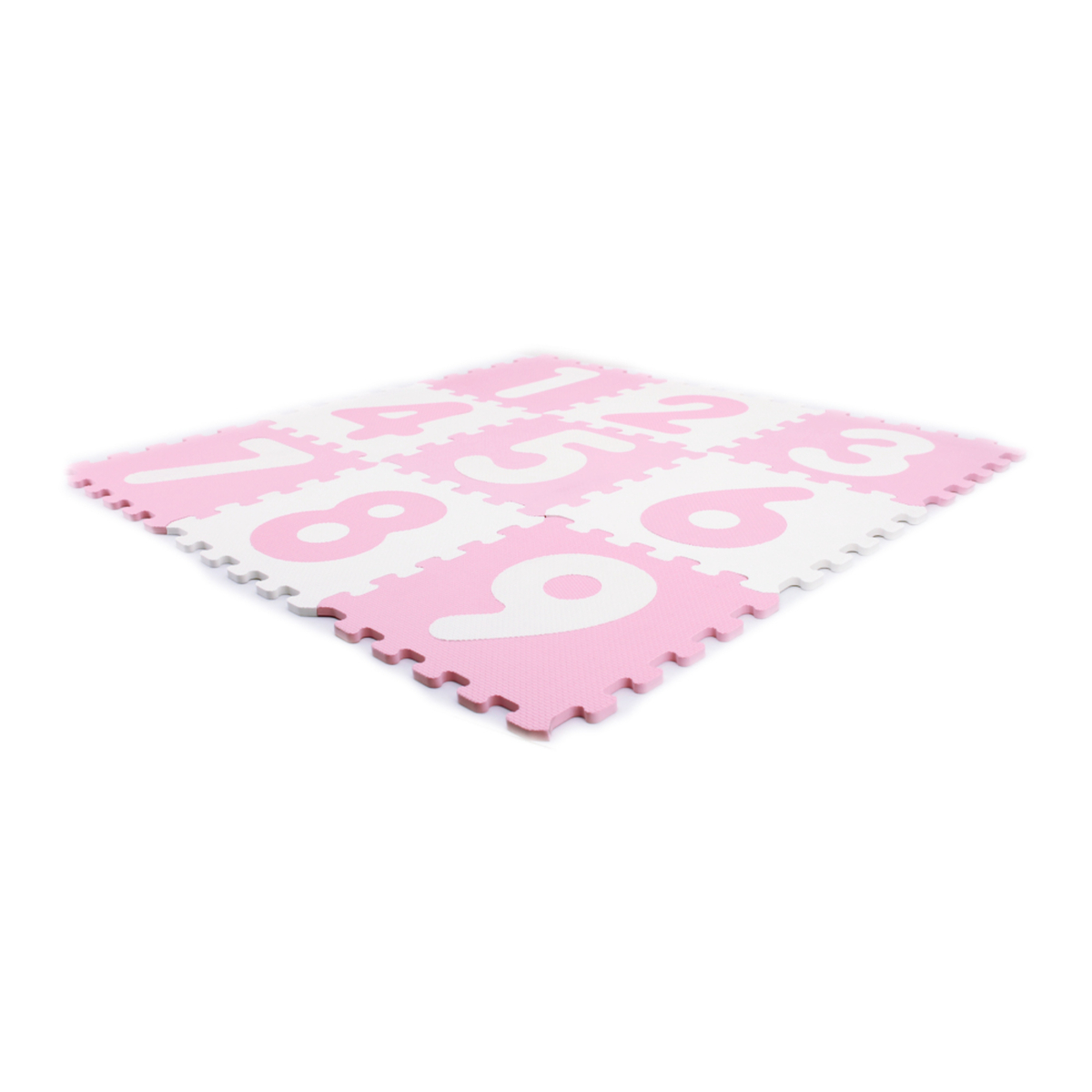 Sunta Puzzle Mat, Pack of 9, White/Pink, 1001/9B3(AB)WH/PK