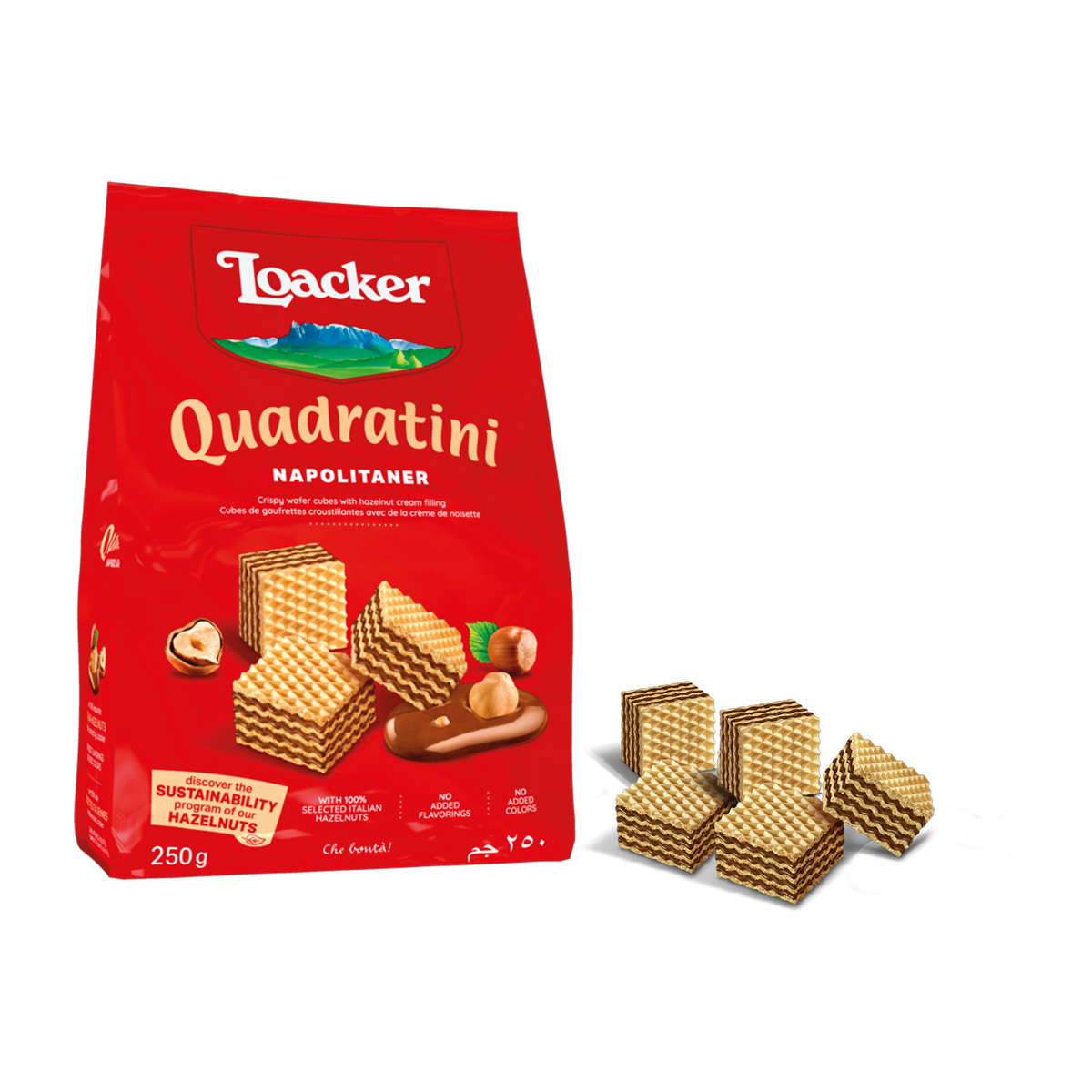 Loacker Quadratini Napolitaner Bite Size Wafer Cookies 250 g