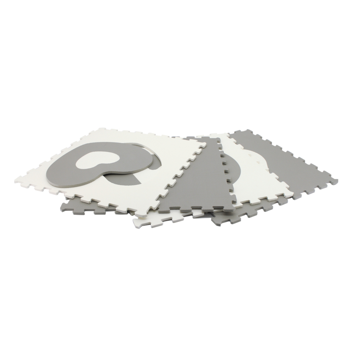 Sunta Puzzle Mat, Pack of 4,Grey/White, 2113/10B3-GRY/WHT