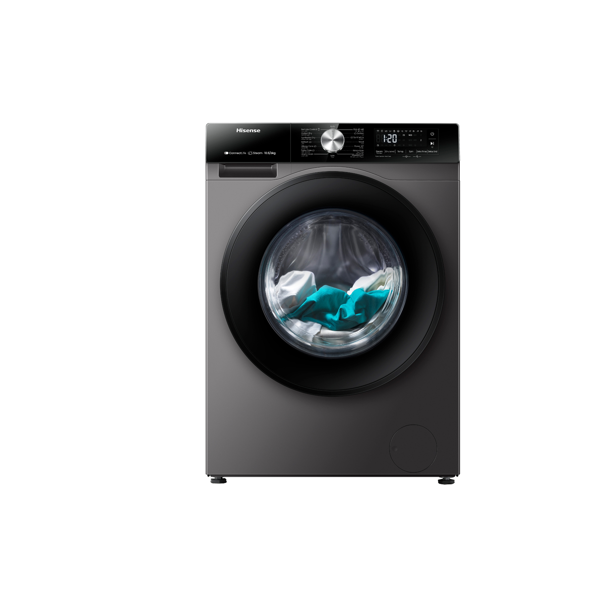 Hisense Front Load Washer & Dryer, 10/6 kg, 1400 RPM, Titanium Grey, WD3S1043BT