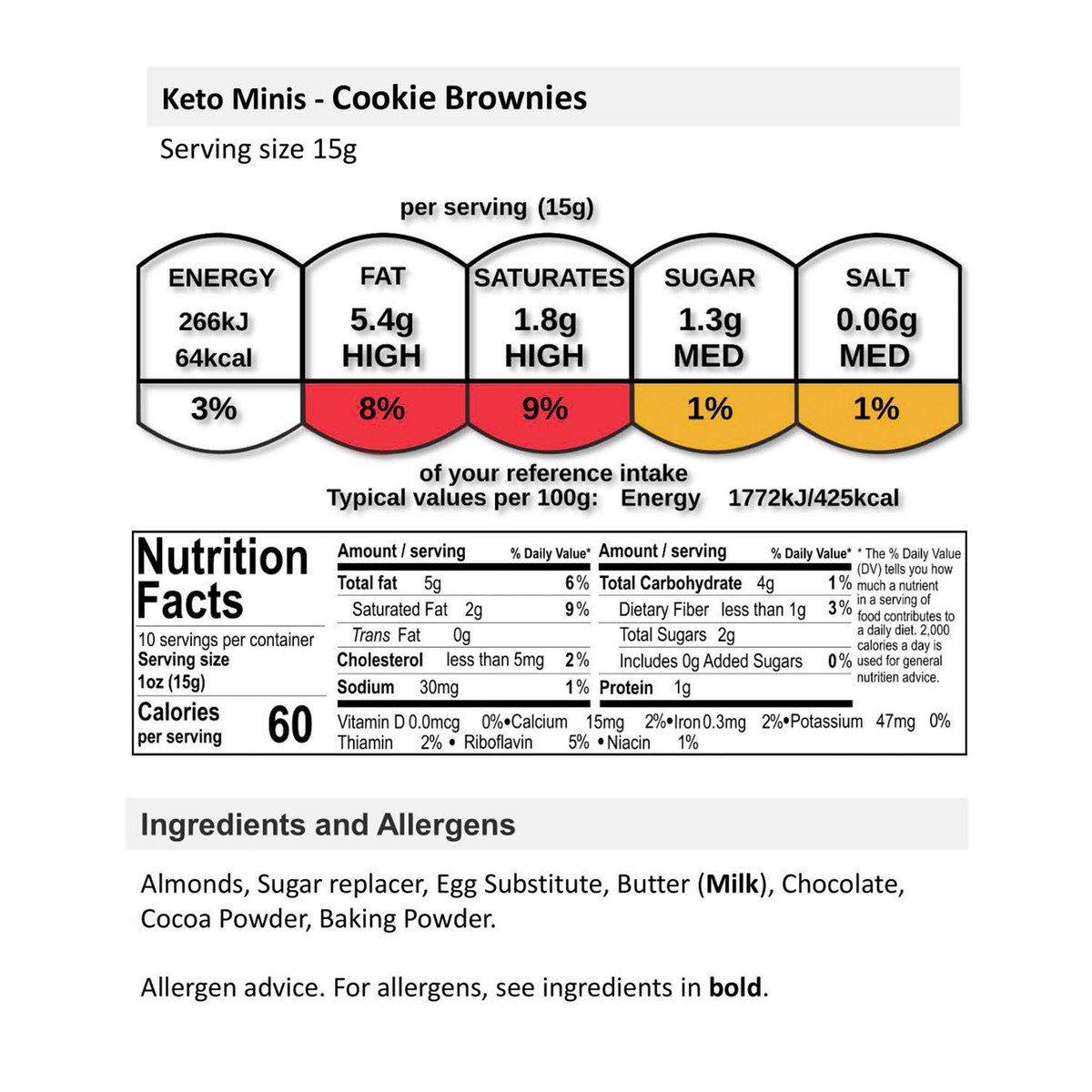 Keto Minis Brownies Cookie 150 g