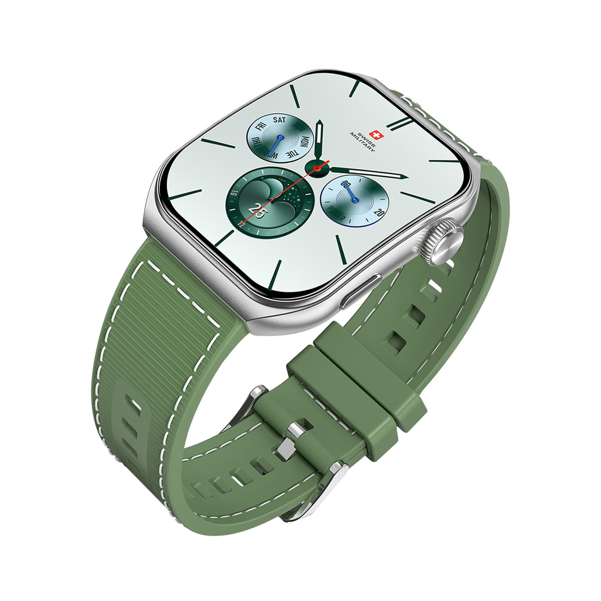 Swiss Military Smart Watch Alps 3 Green Blue Silicon Strap