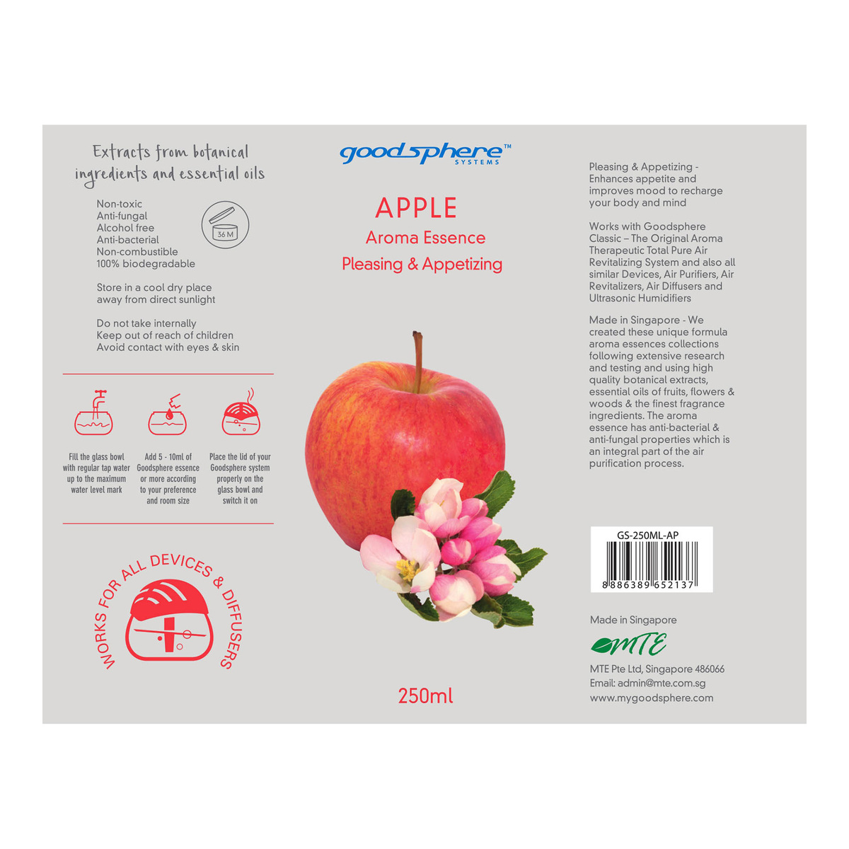 Goodsphere Aroma Essence The Classic Collection, Apple, 250ml, GS-250ML-AP