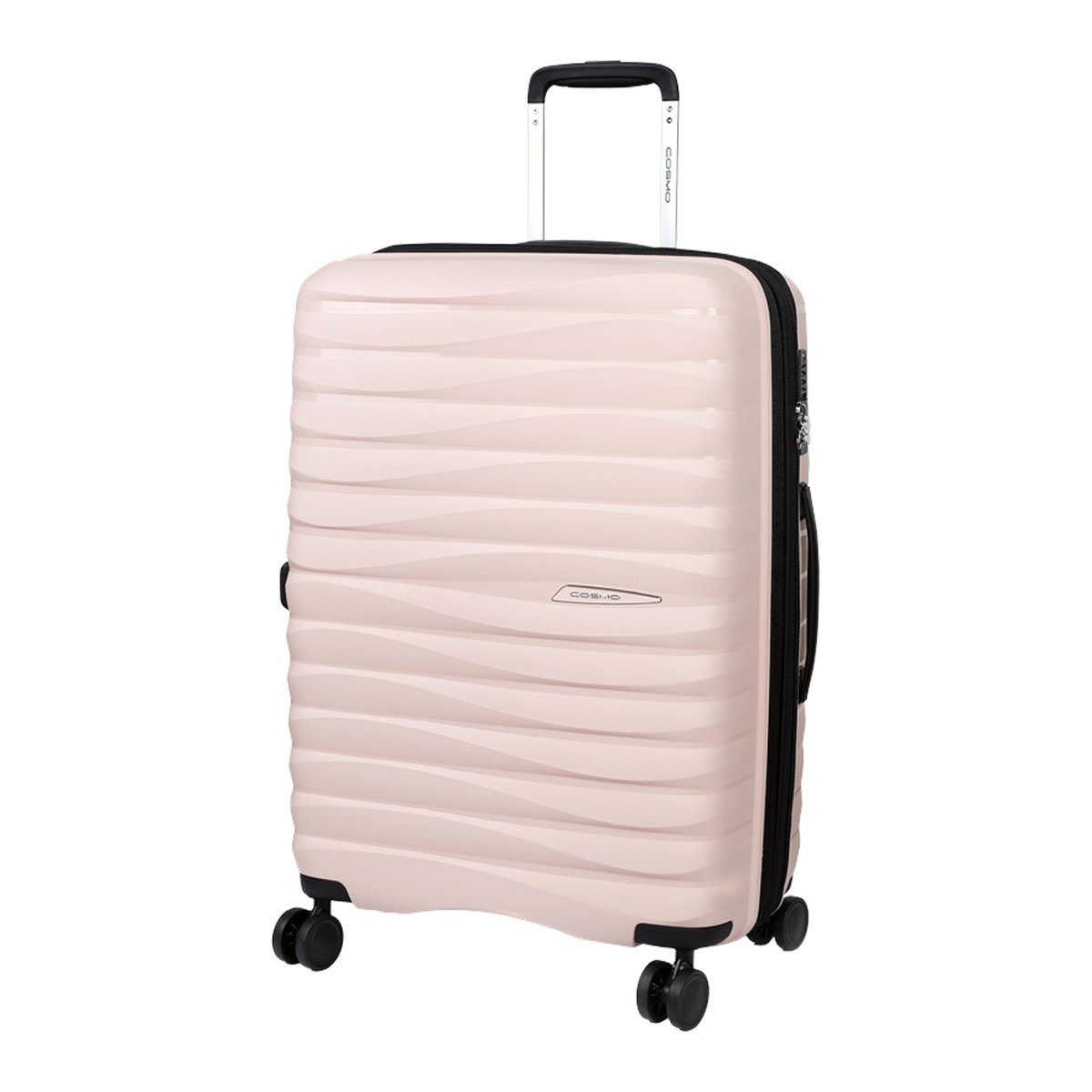 Cosmo Wave 4Wheel Hard Trolley 60cm Pink