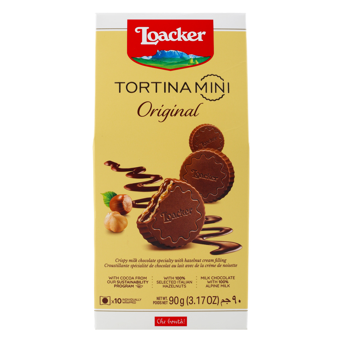 Loacker Tortina Mini Original Crispy Milk Chocolate Speciality With Hazelnut Cream 90 g