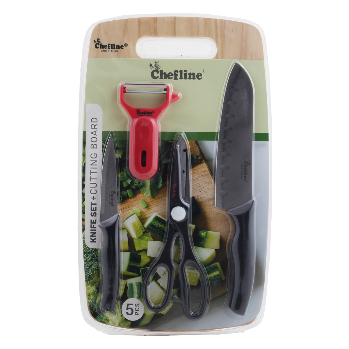 Chefline Knife Set + Cutting Board HT13P77 5pcs