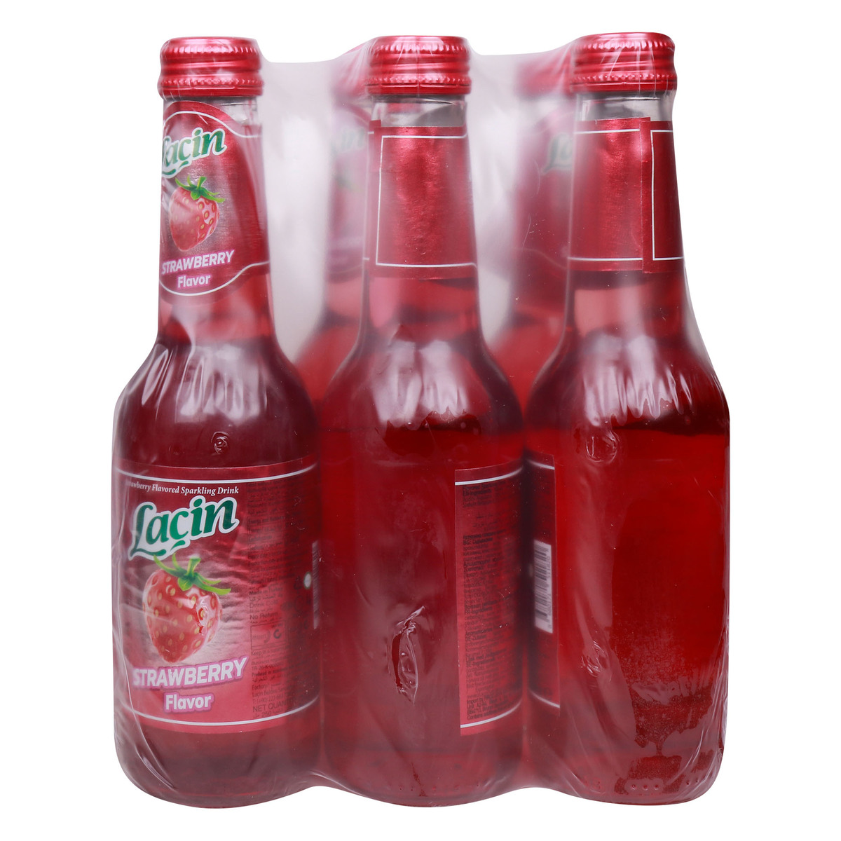 Lacin Sparkling Water Strawberry Flavor, 6 x 250 ml