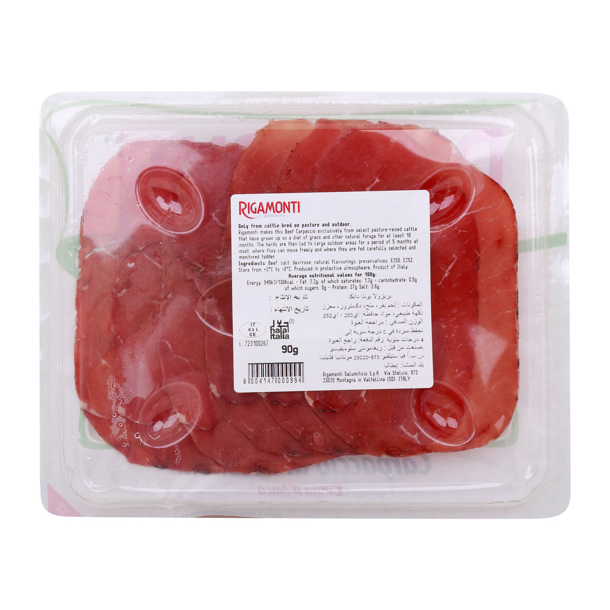 Rigamonti Bresaola Di Carpaccio 90 g