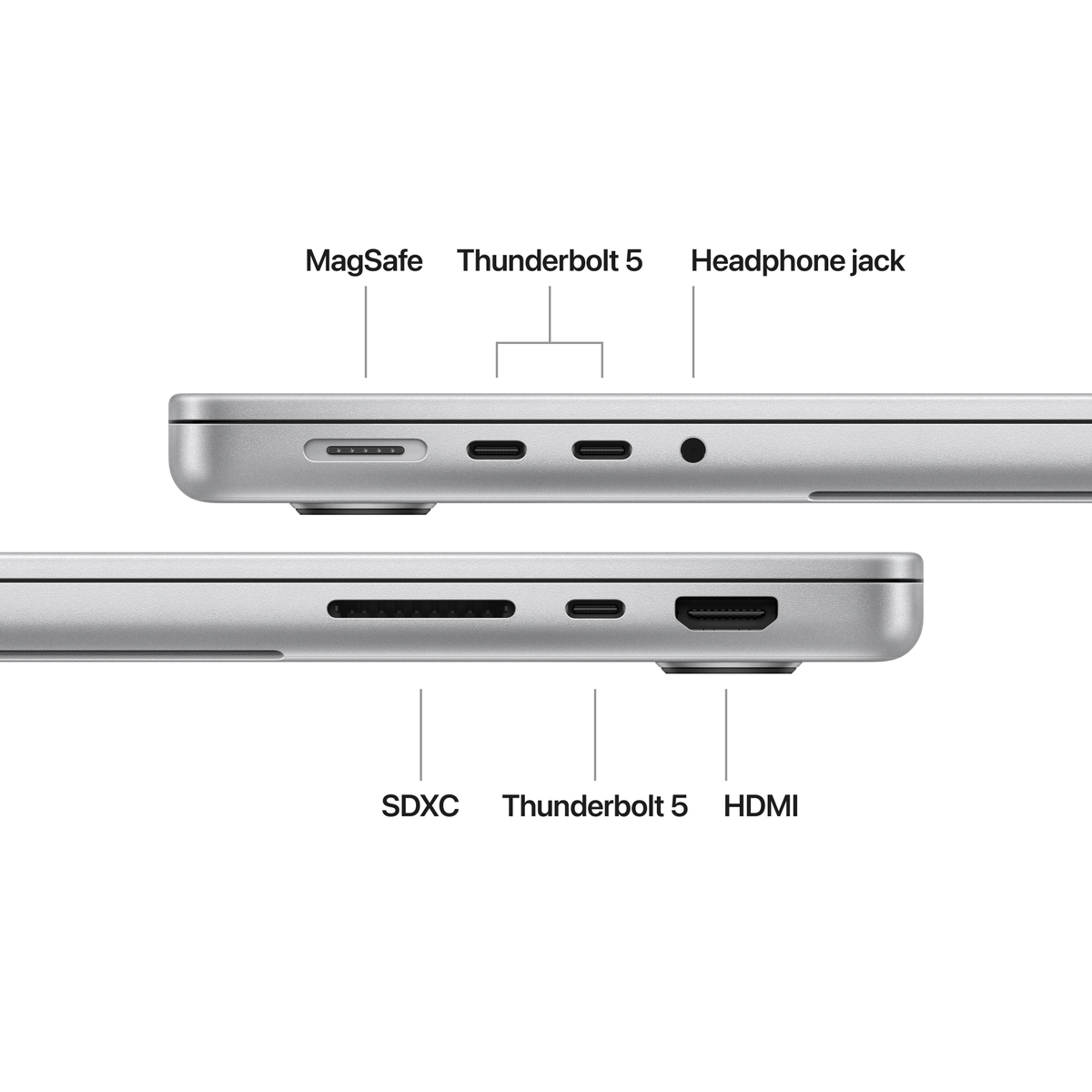 Apple 14" Macbook Pro, Liquid Retina XDR Display, Apple M4 Pro chip with 12‑core CPU and 16‑core GPU, 24 GB RAM, 512 GB SSD, macOS Sequoia, English/Arabic Keyboard, Silver