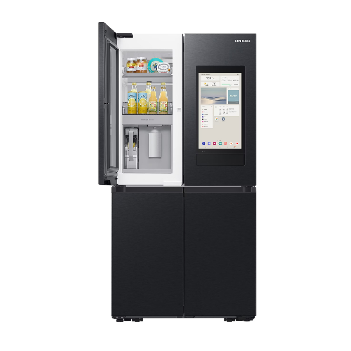 Samsung T Style French Door Side by Side Refrigerator with 21.5" Family Hub, 702L, Black, RF71DG9H0EB1AE