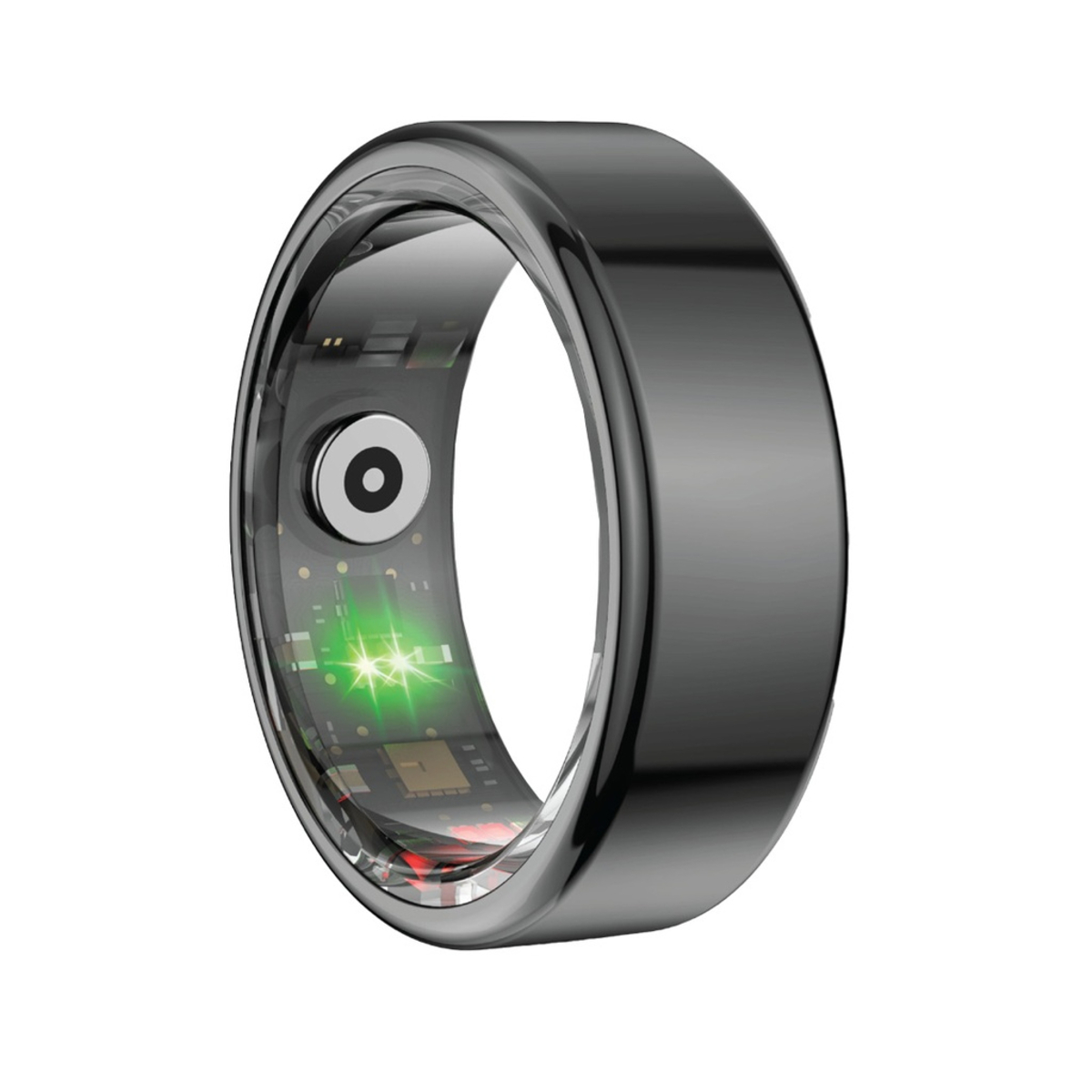 Green Lion Smart Ring With Charging Case-Size 11(11-20.6mm)-Black