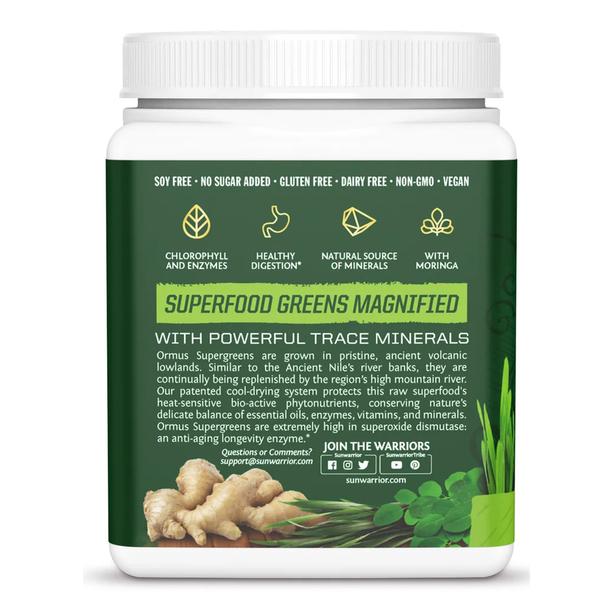 Sunwarrior Ormus Supergreens Mint Flavor Dietary Supplement 225 g