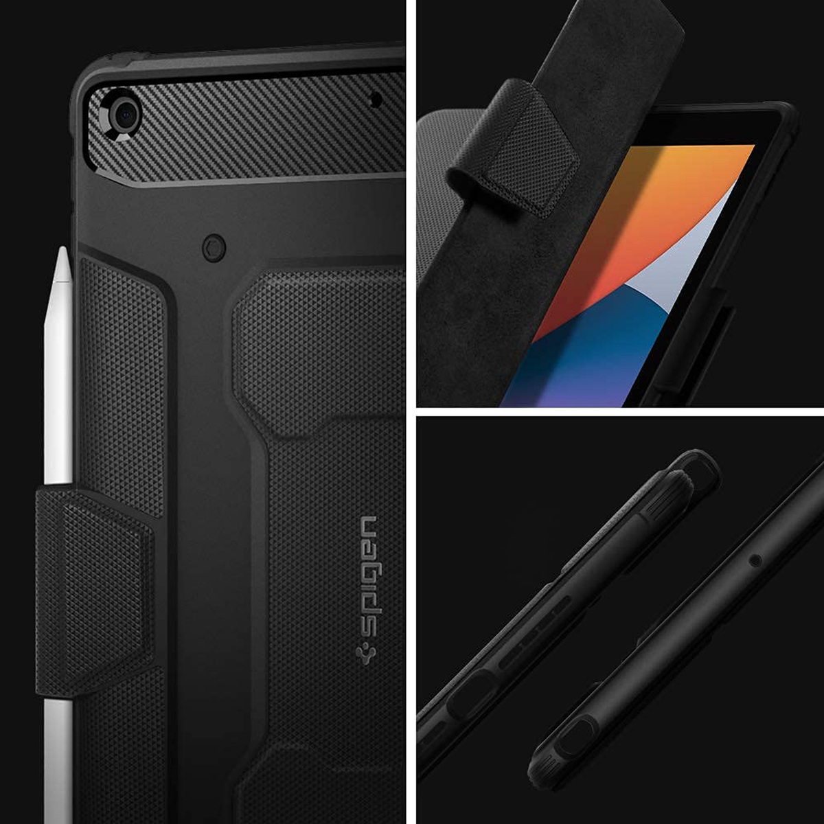 Spigen iPad 9th Generation Rugged Armor Pro Case Cover, 10.2 inches, Black