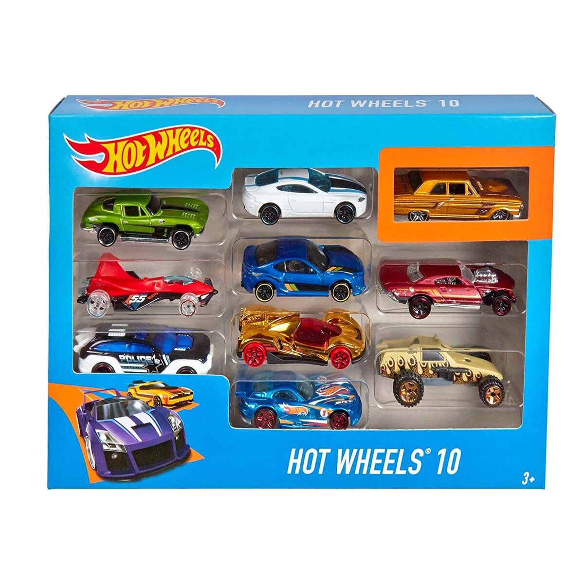 Hot Wheels Basic Cars, 10 Hot Wheels Car in 1 Pack 54886