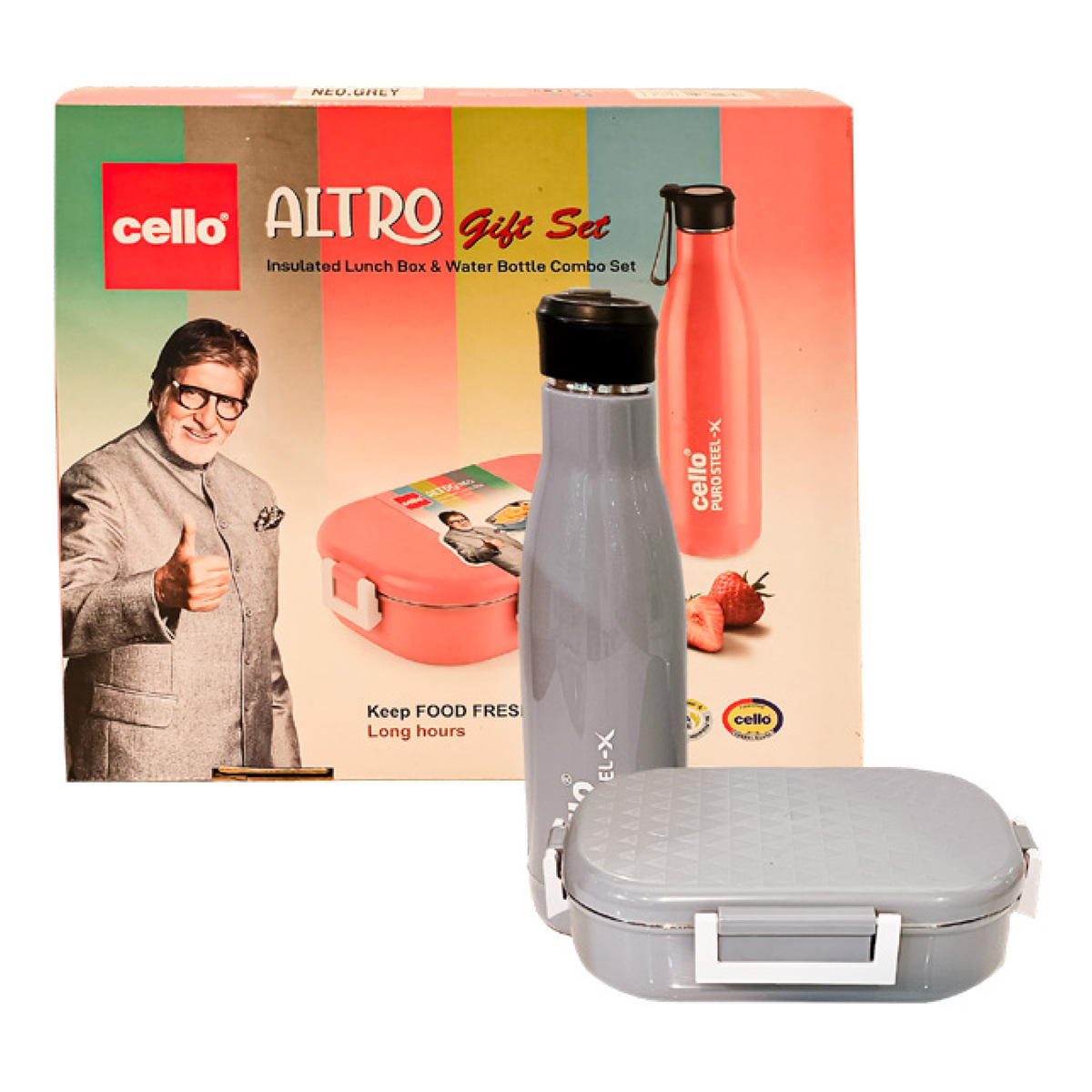 Cello ALTRO Stainless Steel Lunch Box + Water Bottle Set