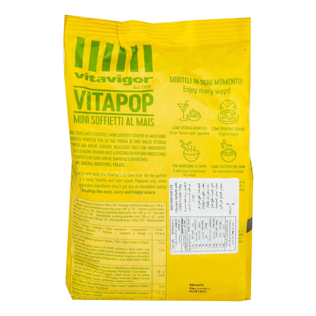 Vitavigor Vita Pop Soffietti with Corn Flour 120 g