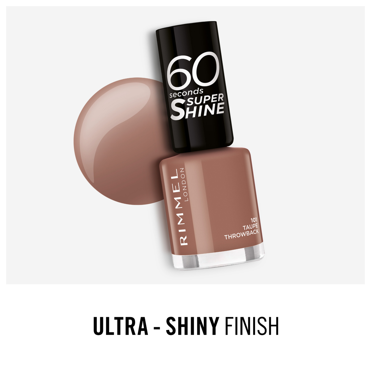 Rimmel London 60 Seconds Super Shine Nail Polish, 101 Taupe Throwback, 8 ml