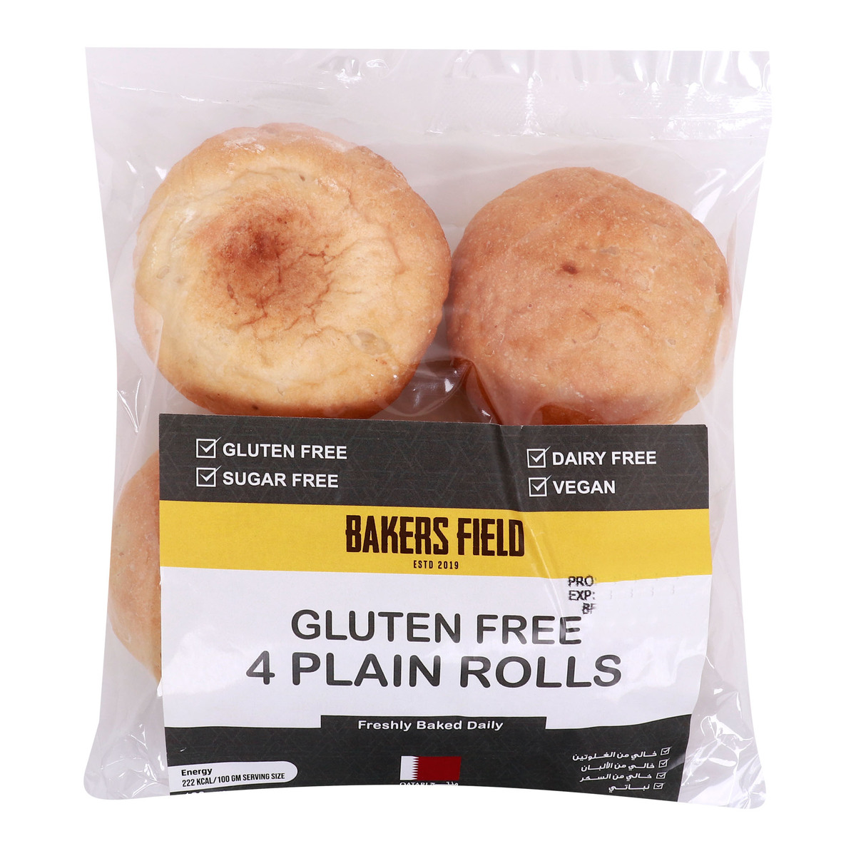 Bakers Field Gluten Free 4 Plain Rolls 180 g