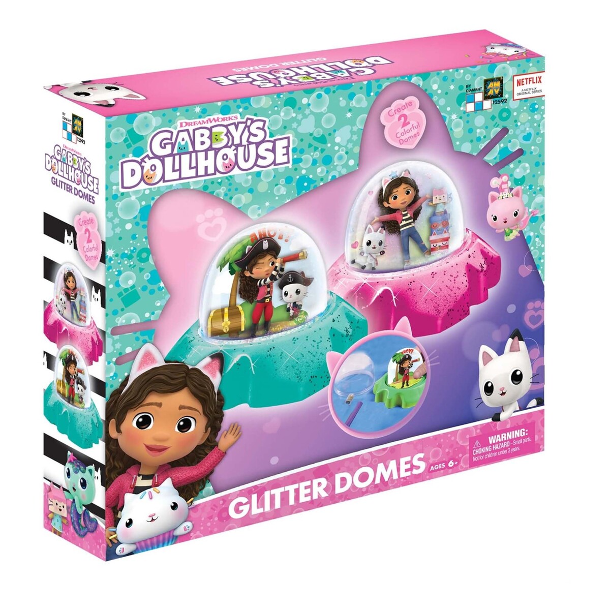 Gabby's Dollhouse Glitter Domes, DTT-12592