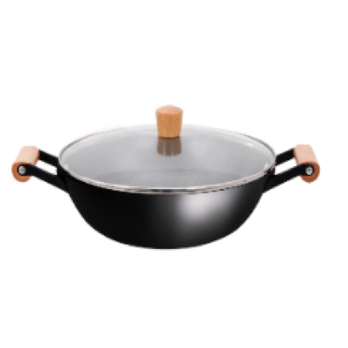 Chefline Cast Iron Double Handle Wok Pan, 32 cm