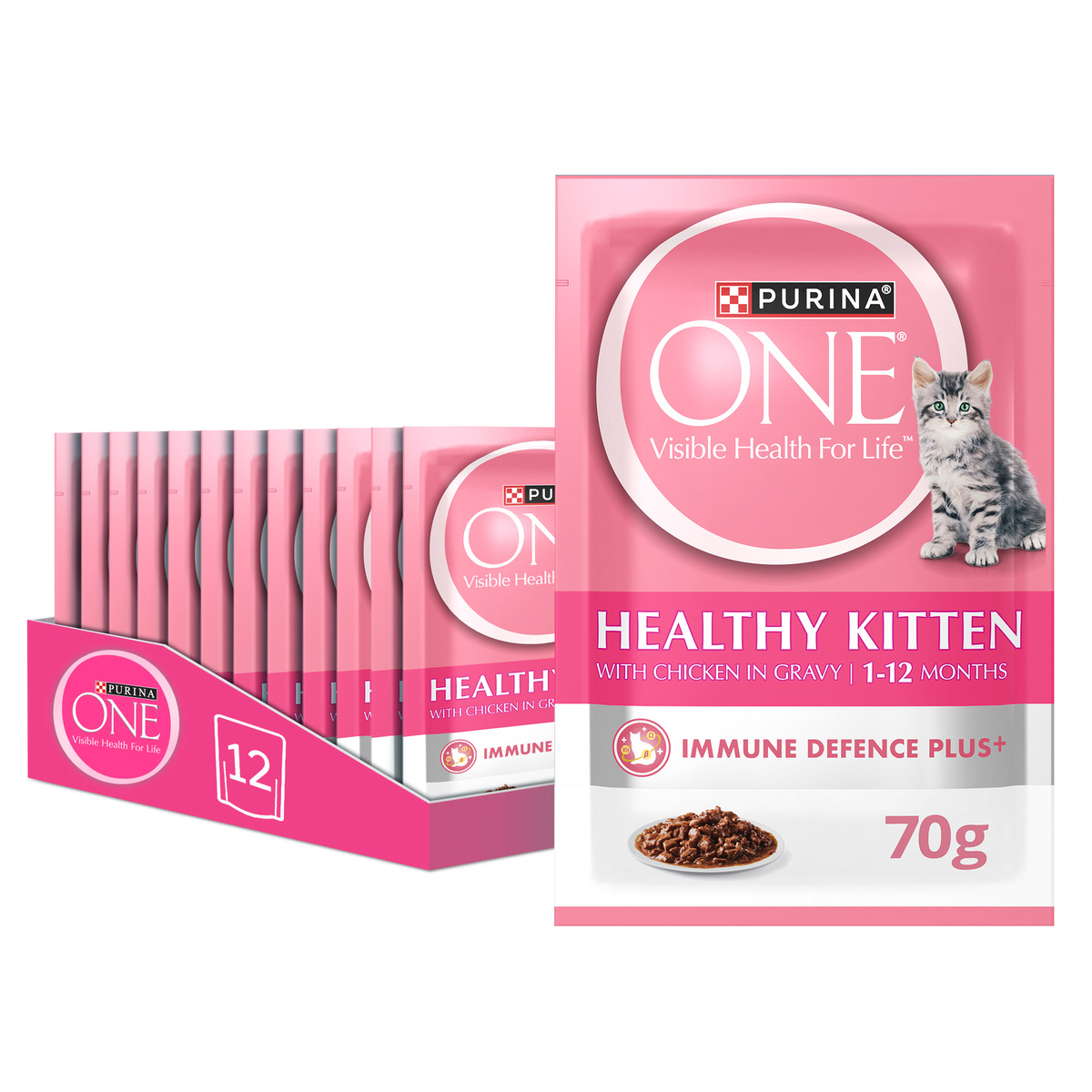 Purina One Healthy Kitten Catfood With Chicken In Gravy For 1-12 Months 70 g