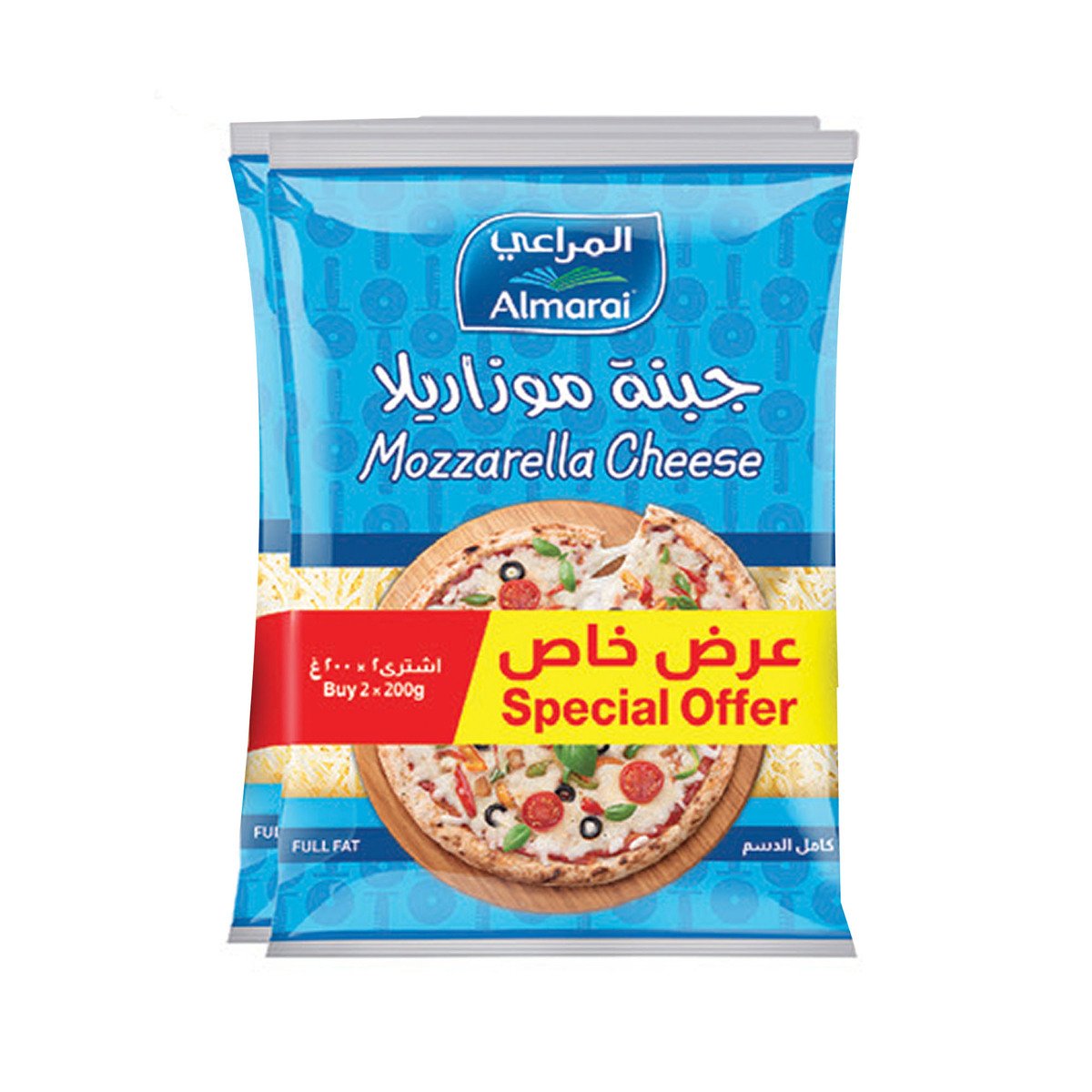 Almarai Shredded Mozzarella Cheese Value Pack 2 x 200 g