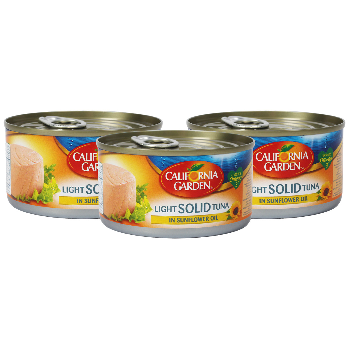 California Garden Light Meat Solid Tuna In Sunflower Oil Value Pack 3 x 185 g