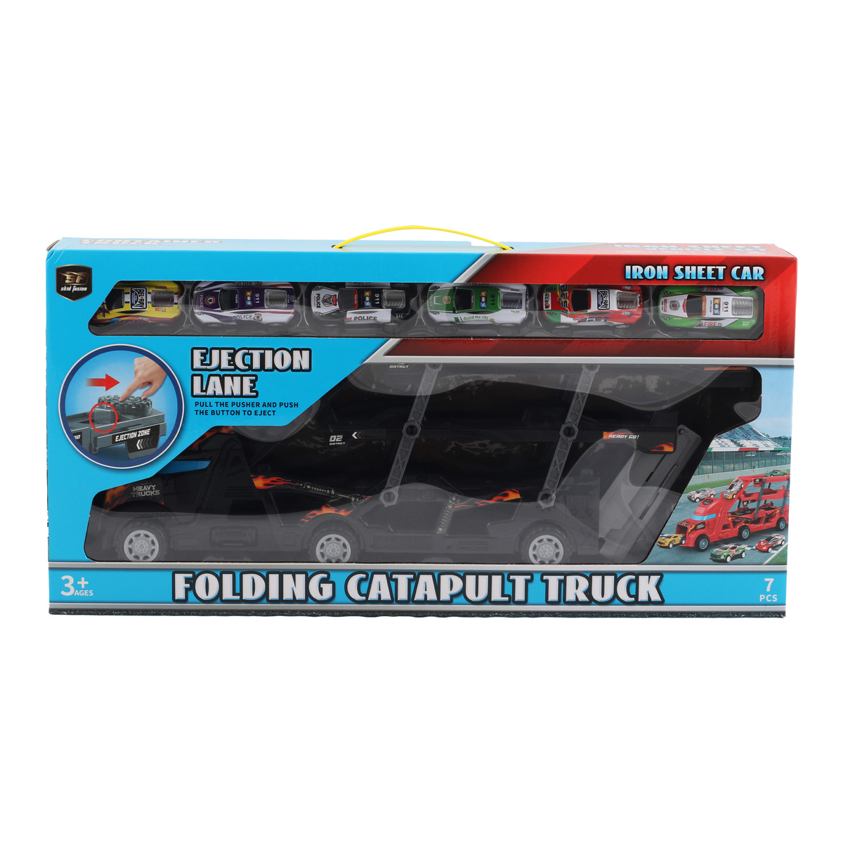 Skid Fusion Truck + 6 Car Playset TN-1263