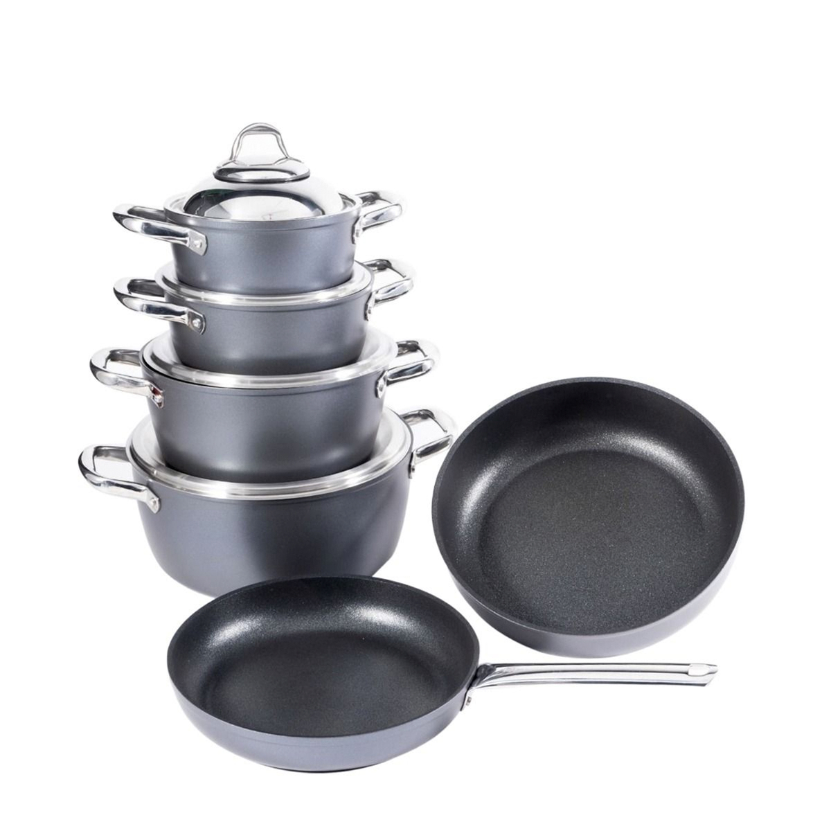 Saflon Titanium Cookware Set with Lid, 10 pcs, Assorted , GSA100-2