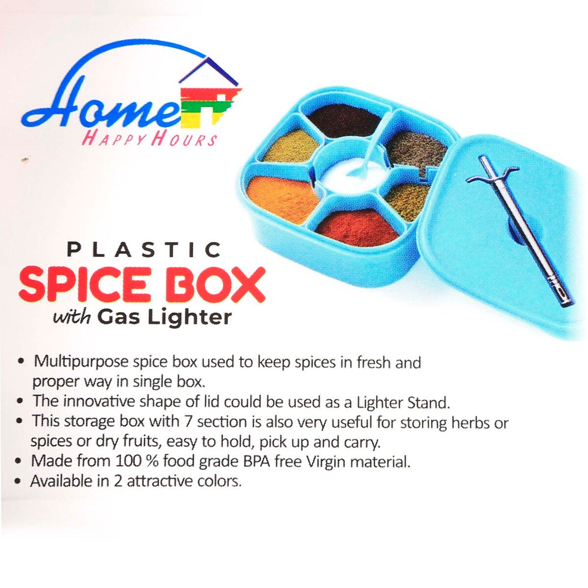 Home Plastic Spice Box + Lighter India