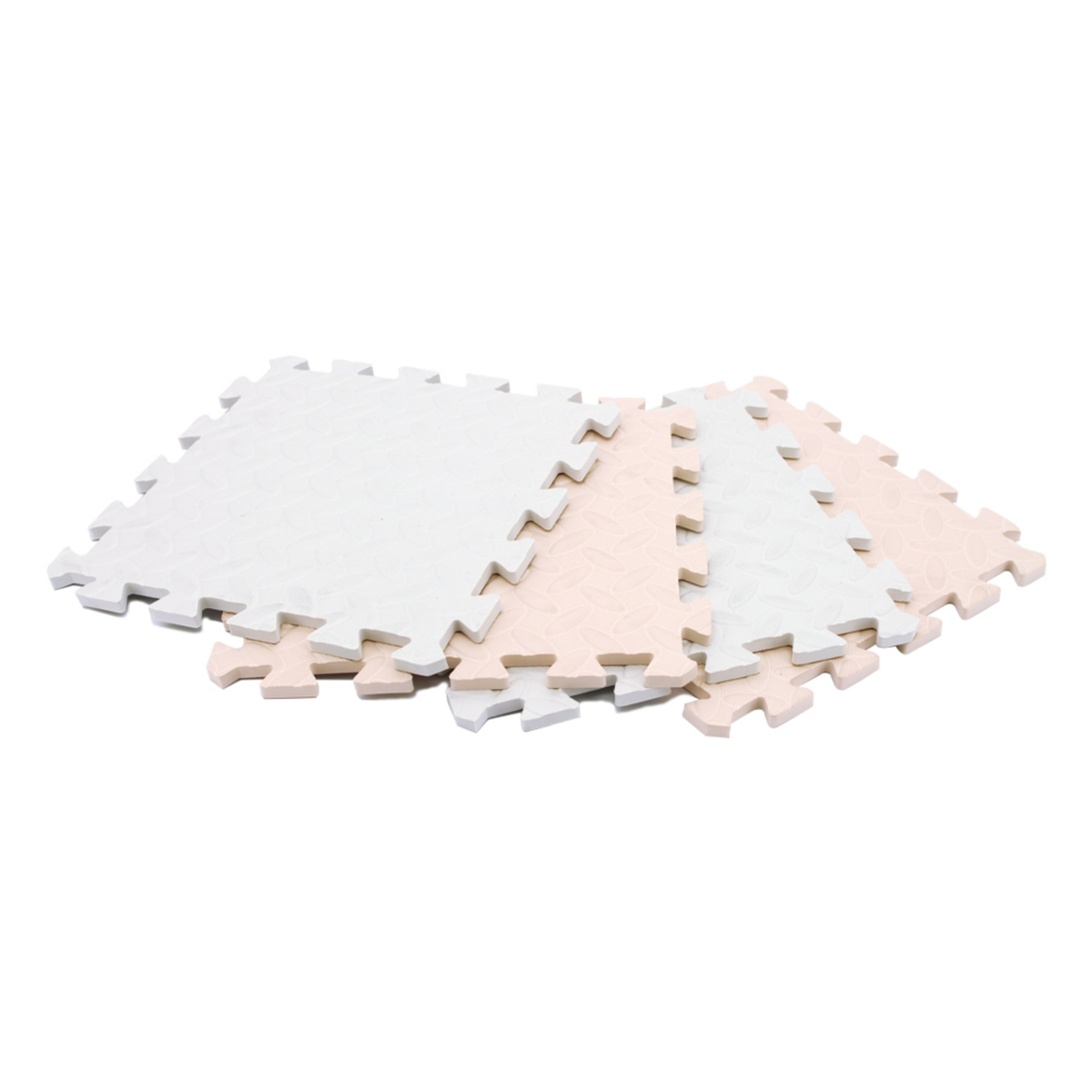 Sunta Puzzle Mat, 8 pcs, Beige/White, 1010G/8--BGE/WHT