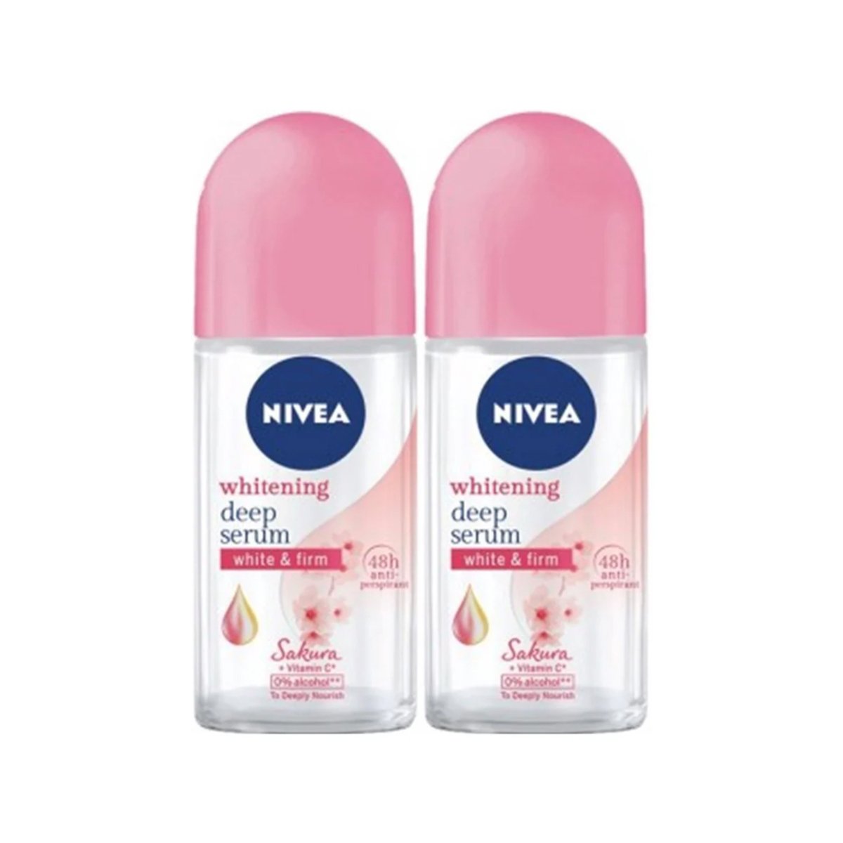 Nivea Female White & Serum Roll 2x50ml