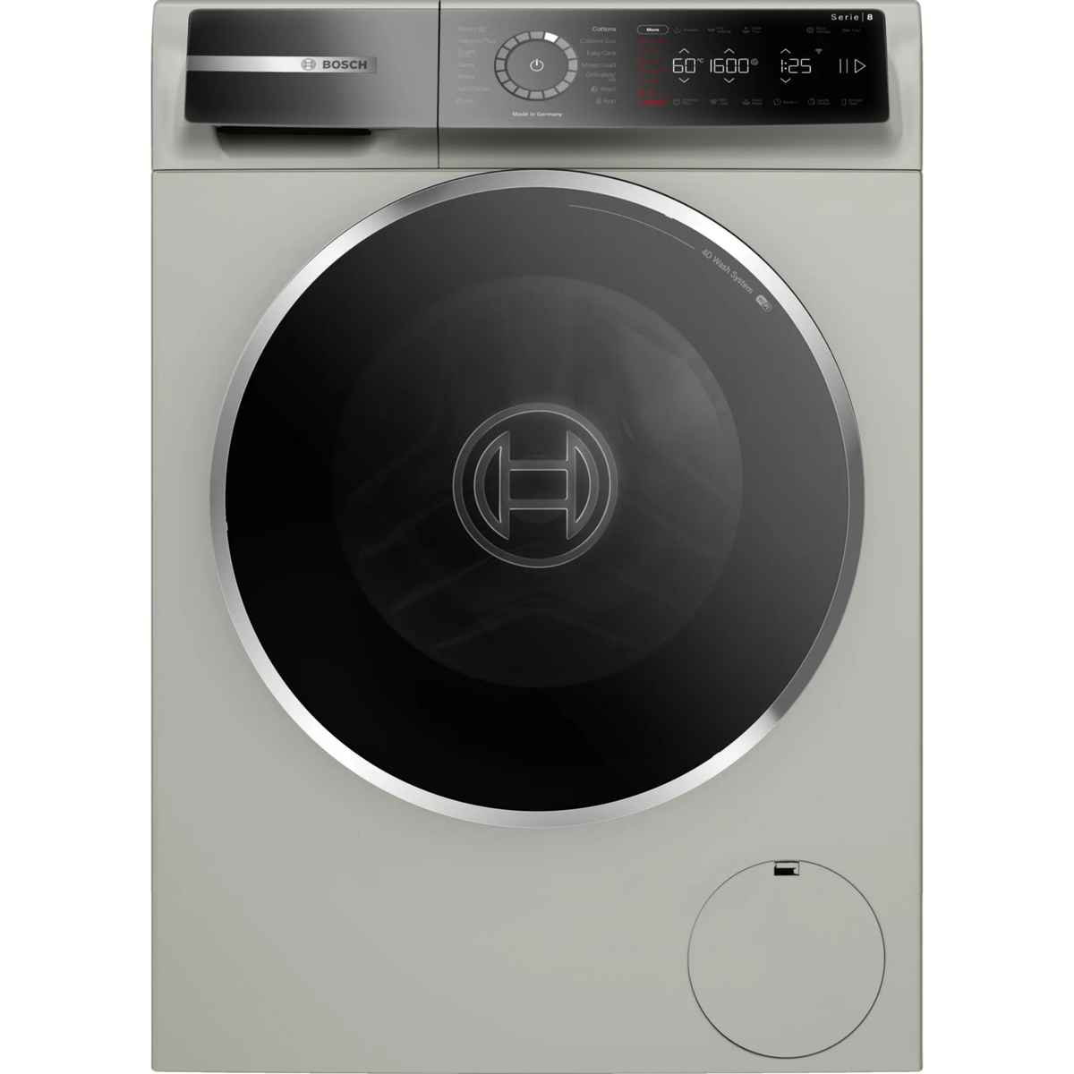 Bosch Front Load Washing Machine, 10 kg, 1600 RPM, Silver Inox, WGB2560XGC