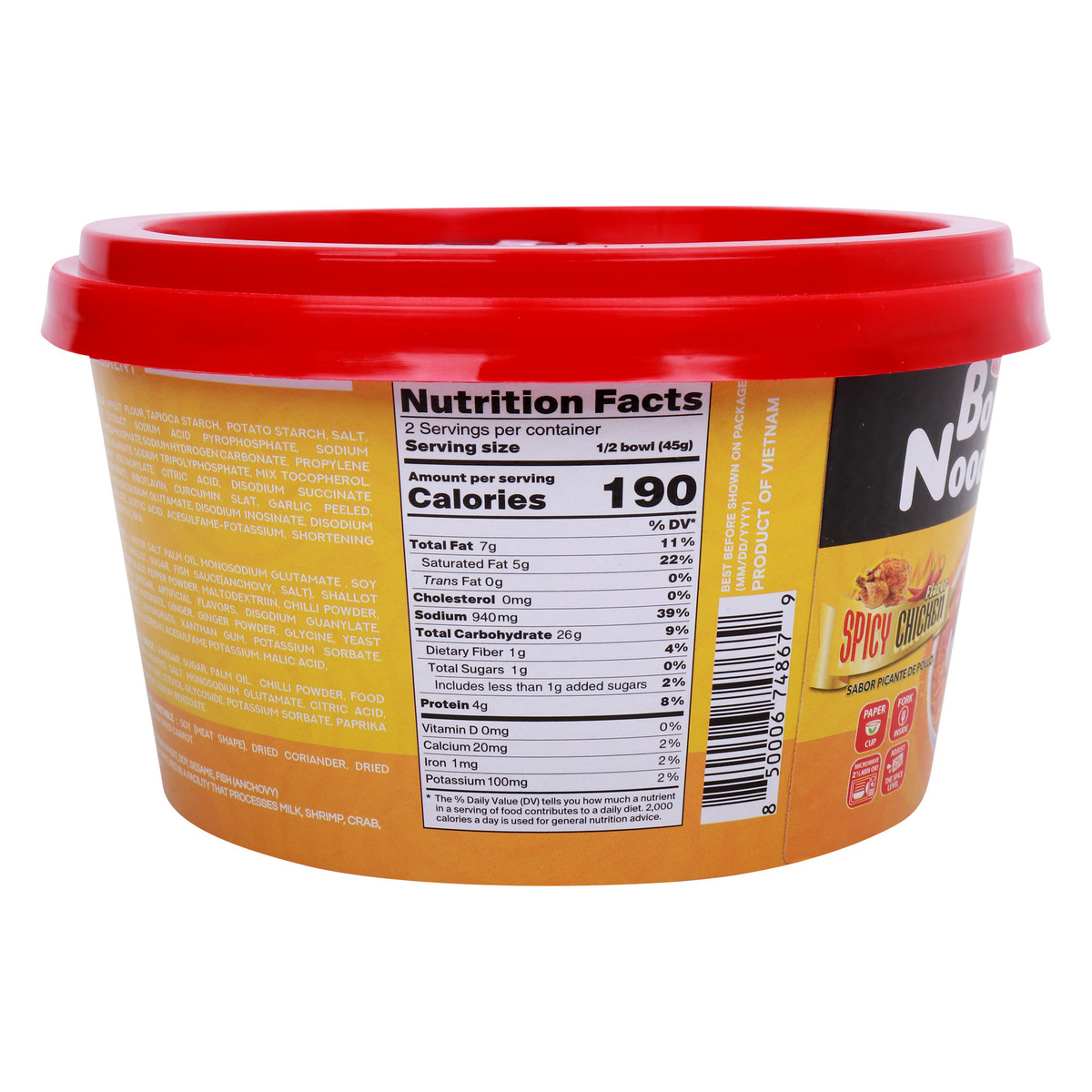 Pocas Bowl Noodle Soup Spicy Chicken 90 g