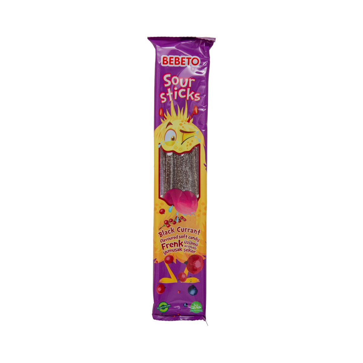 Bebeto Sour Sticks Black Currant Flavoured Soft Candy 35 g