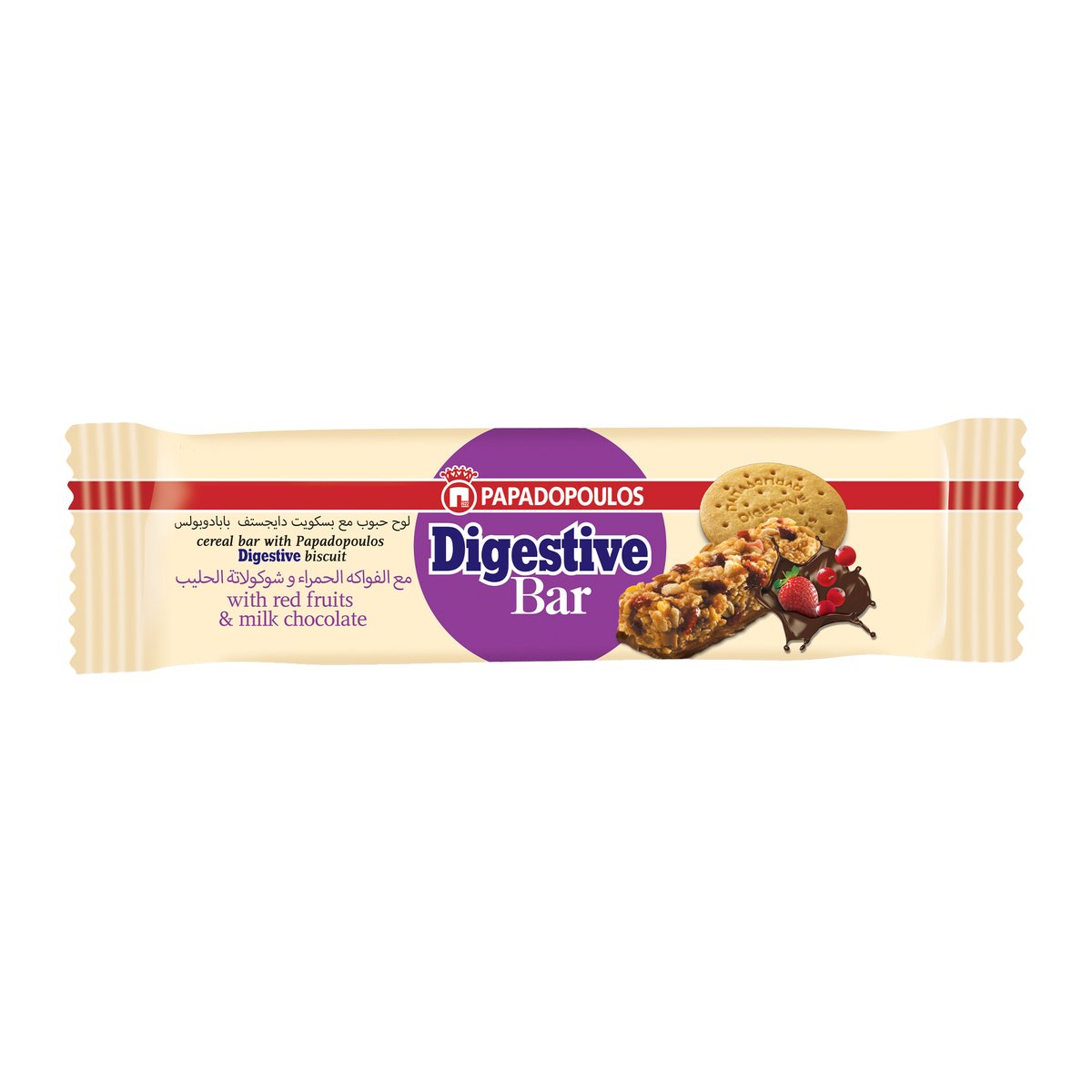 Papadopoulos Digestive Bar With Red Fruits & Milk Chocolate 28 g