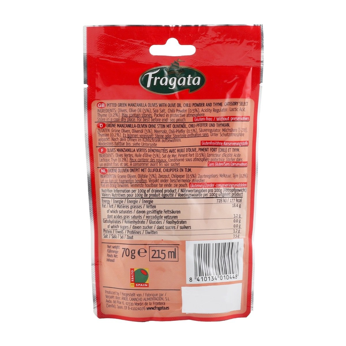 Fragata Snack Olive Seasoned With Hot Chilli 70 g