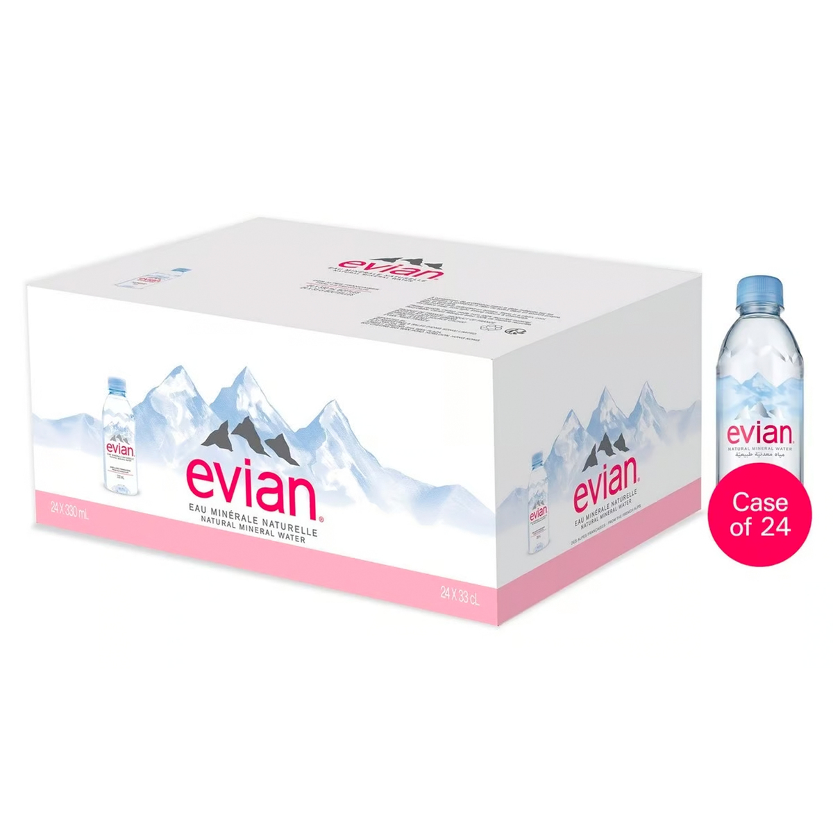 Evian Natural Mineral Water Value Pack 24 x 330 ml Online at Best Price, Mineral/Spring water