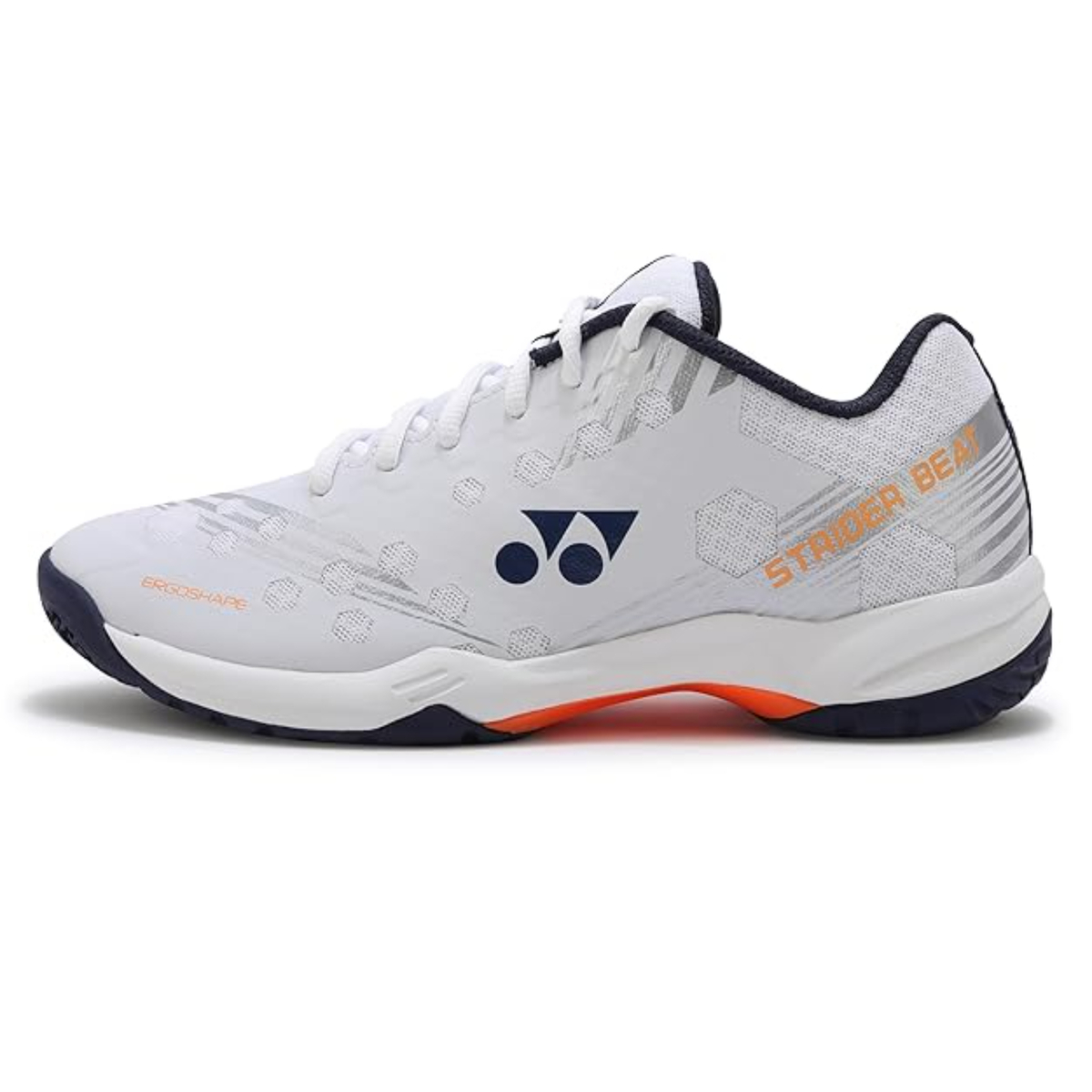 Yonex Power Cushion Strider Beat Badminton Shoes, SHBSB1EX, White/Orange, 45