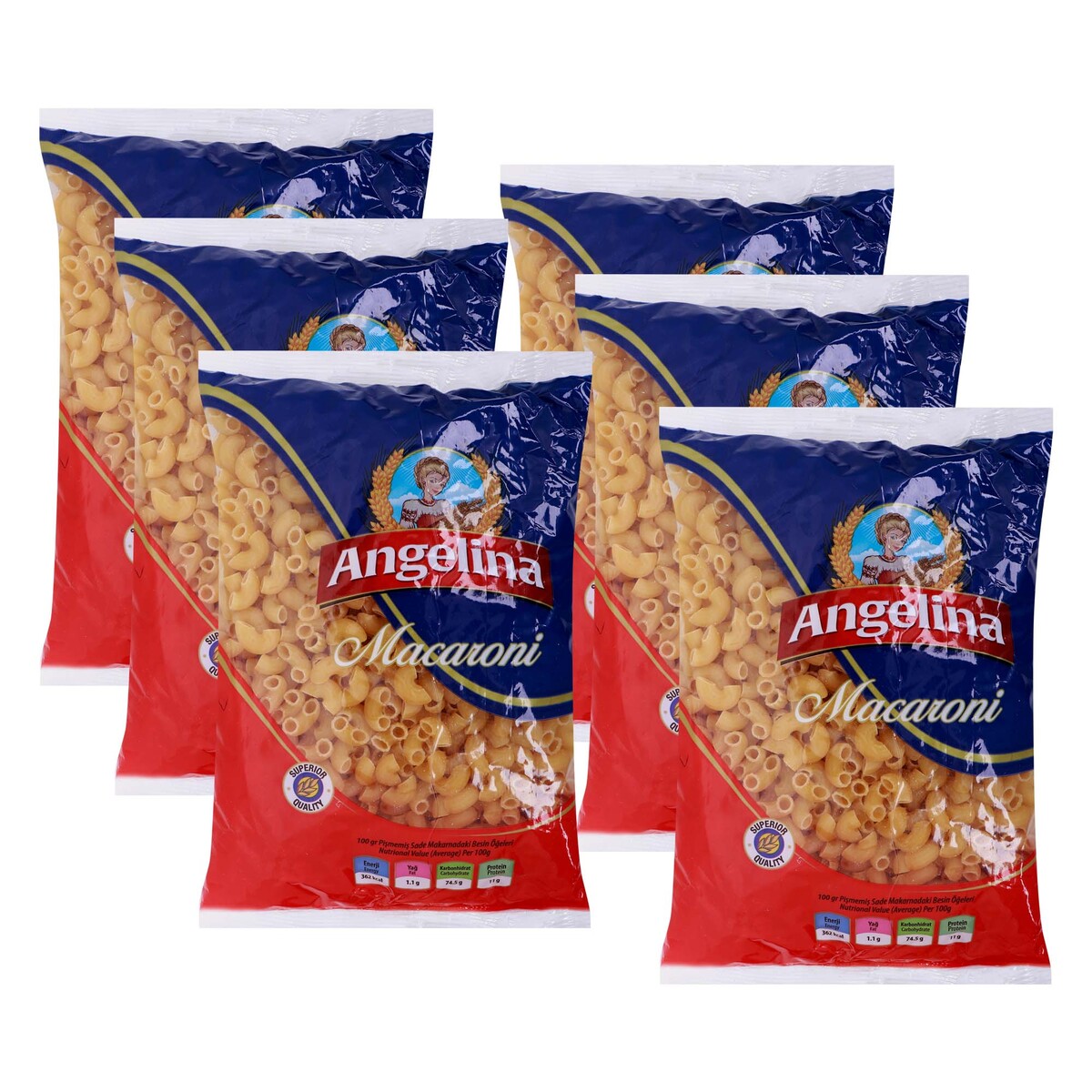 Angelina Big Elbow Macaroni 6 x 400 g