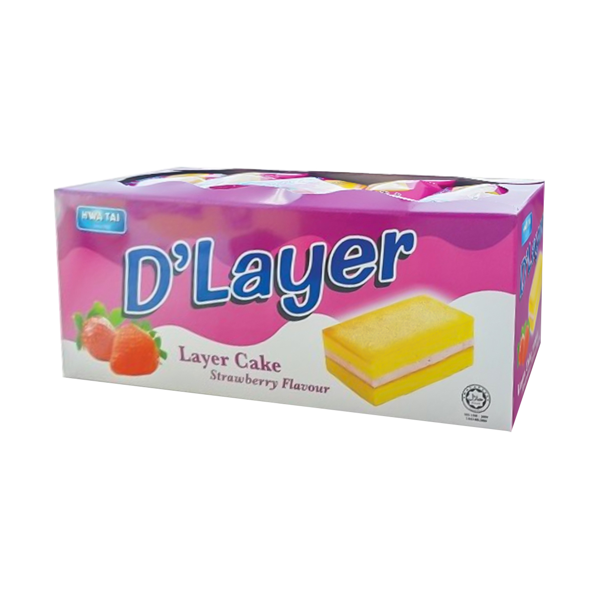 Hwa Tai D'Layer Cake Strawberry Flavour 18g x 18's