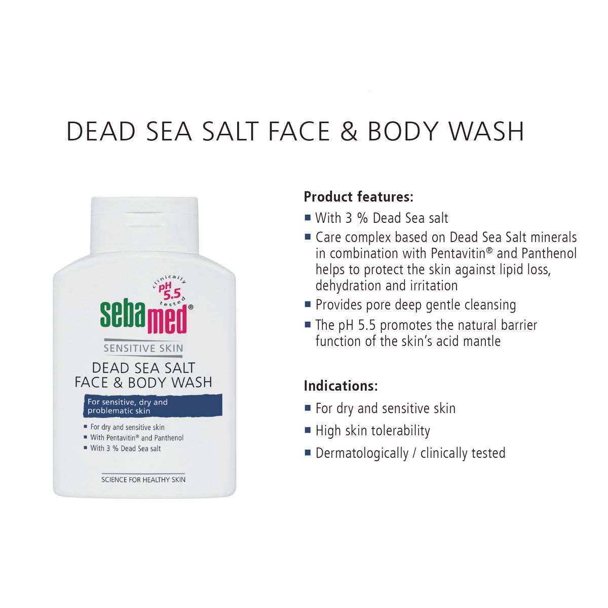 Sebamed Dead Sea Salt Face & Body Wash 200 ml